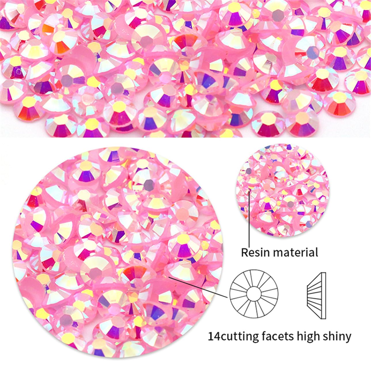 1440 Pcs SS20 5mm Flatback Rhinestones for Nails Art Crafts Glitter Round Shine Gems AB Crystals DIY Clothes Shoes (Sapphire AB)