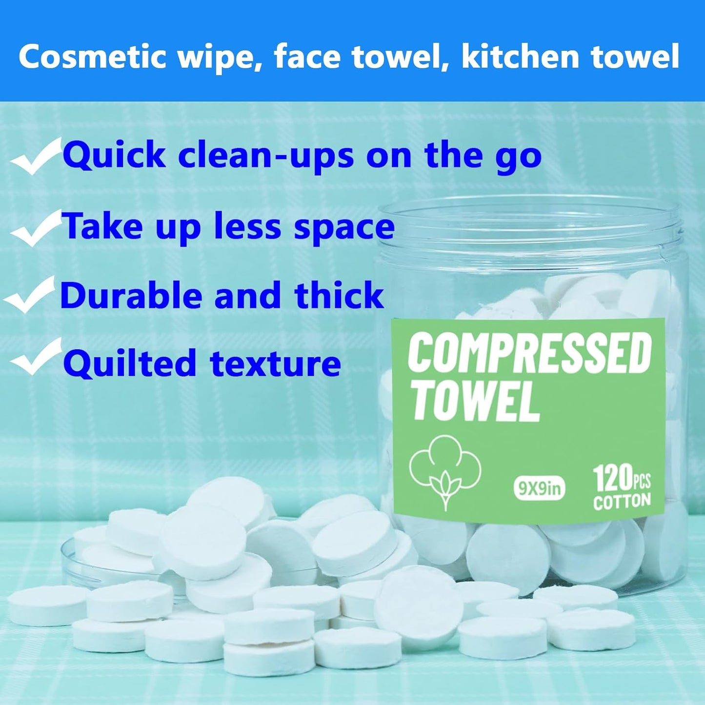 Disposable Face Towel, Compressed Towels, Coin Towel for Travel Camping Hiking