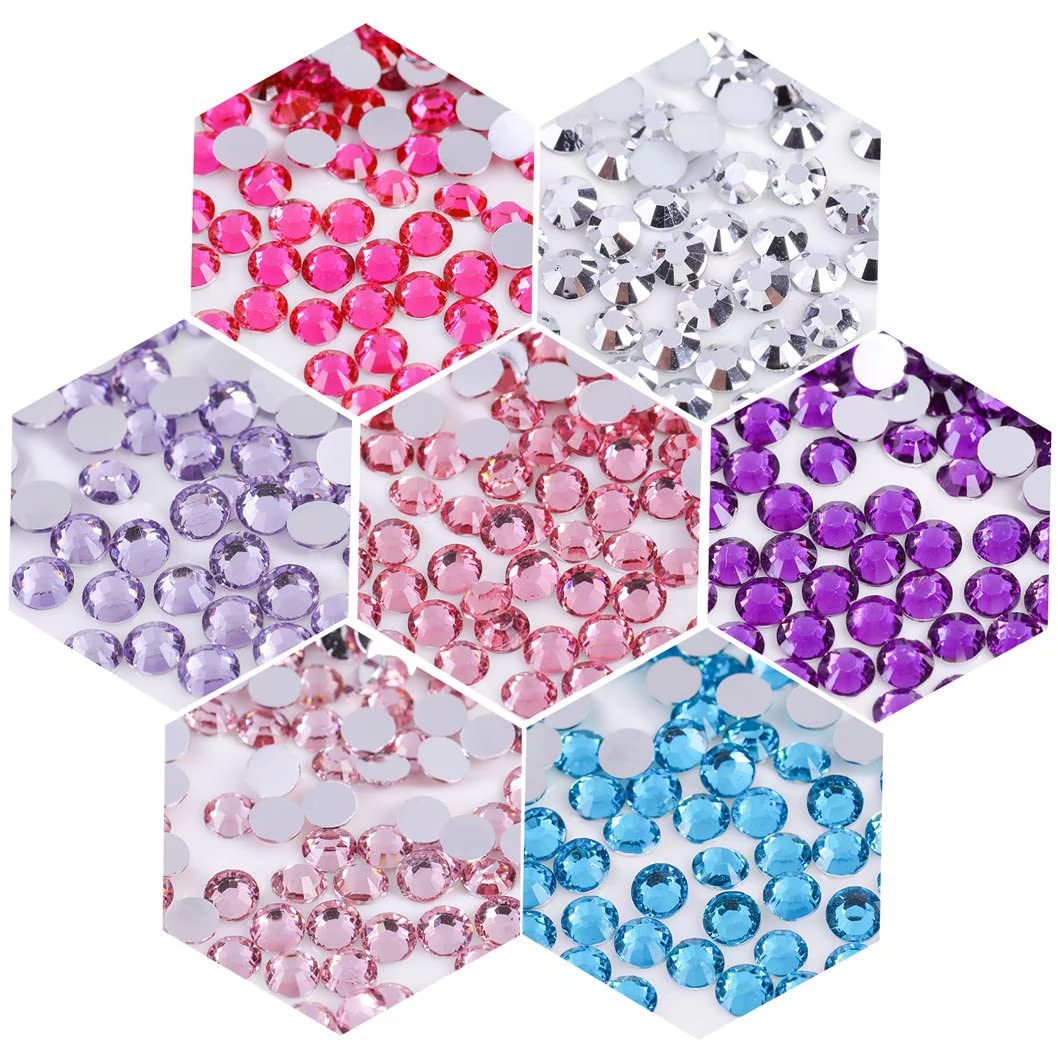 1500 Pieces SS16 4mm Flatback Rhinestones Clear Glass Round Gems Crystals for Nail Art DIY Crafts Clothes Shoes Bags (Sapphire)