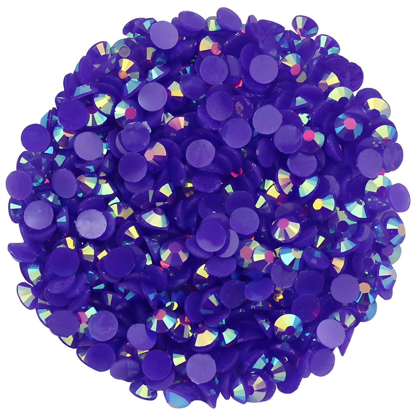 1440 Pcs SS20 5mm Flatback Rhinestones for Nails Art Crafts Glitter Round Shine Gems AB Crystals DIY Clothes Shoes (Dark Purple AB)