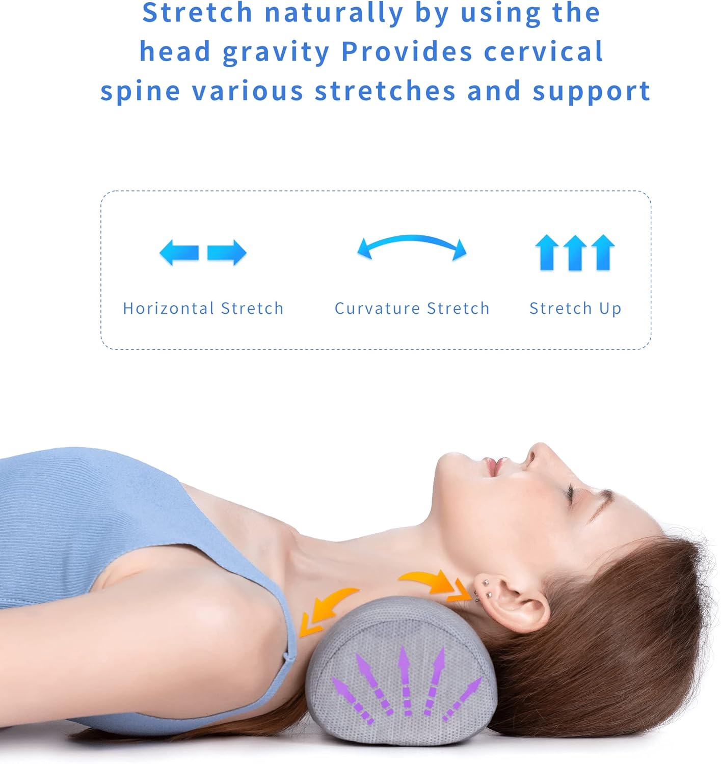 Bespilow Small Neck Roll Pillow,Say Goodbye to Neck Pain, Cervical Memory Foam Pillow for Tension Muscle Relief, Contour Support, Shoulder Pain Relaxer with Breathable Pillowcase, Odorless