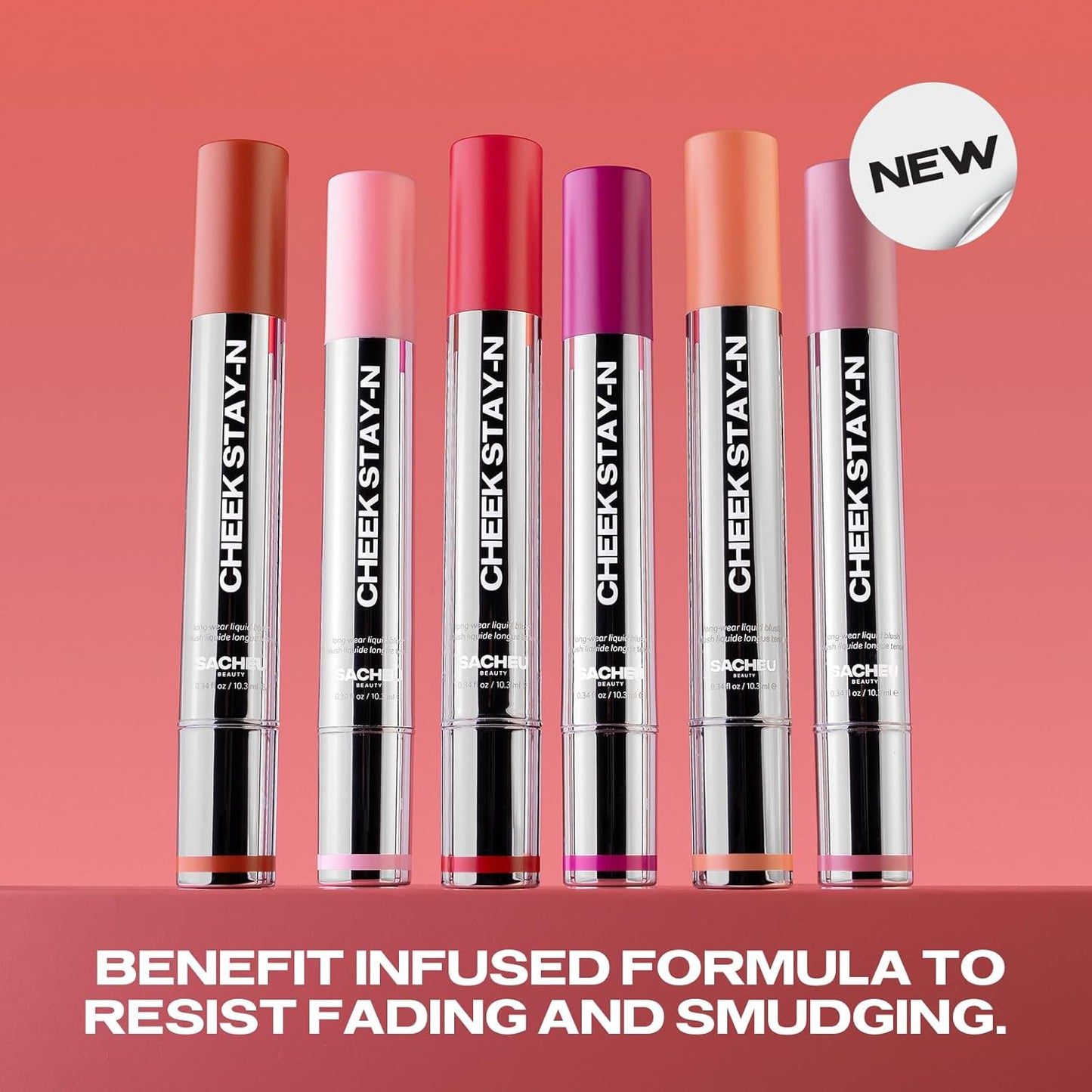 Sacheu Cheek STAY-N Liquid Blush for Cheeks — High Pigment, Buildable, Lightweight Cream Blush Infused With Squalane, for Dewy Radiant Flushed Cheeks — Long-lasting & Cruelty Free, Sugar & Spice Duo