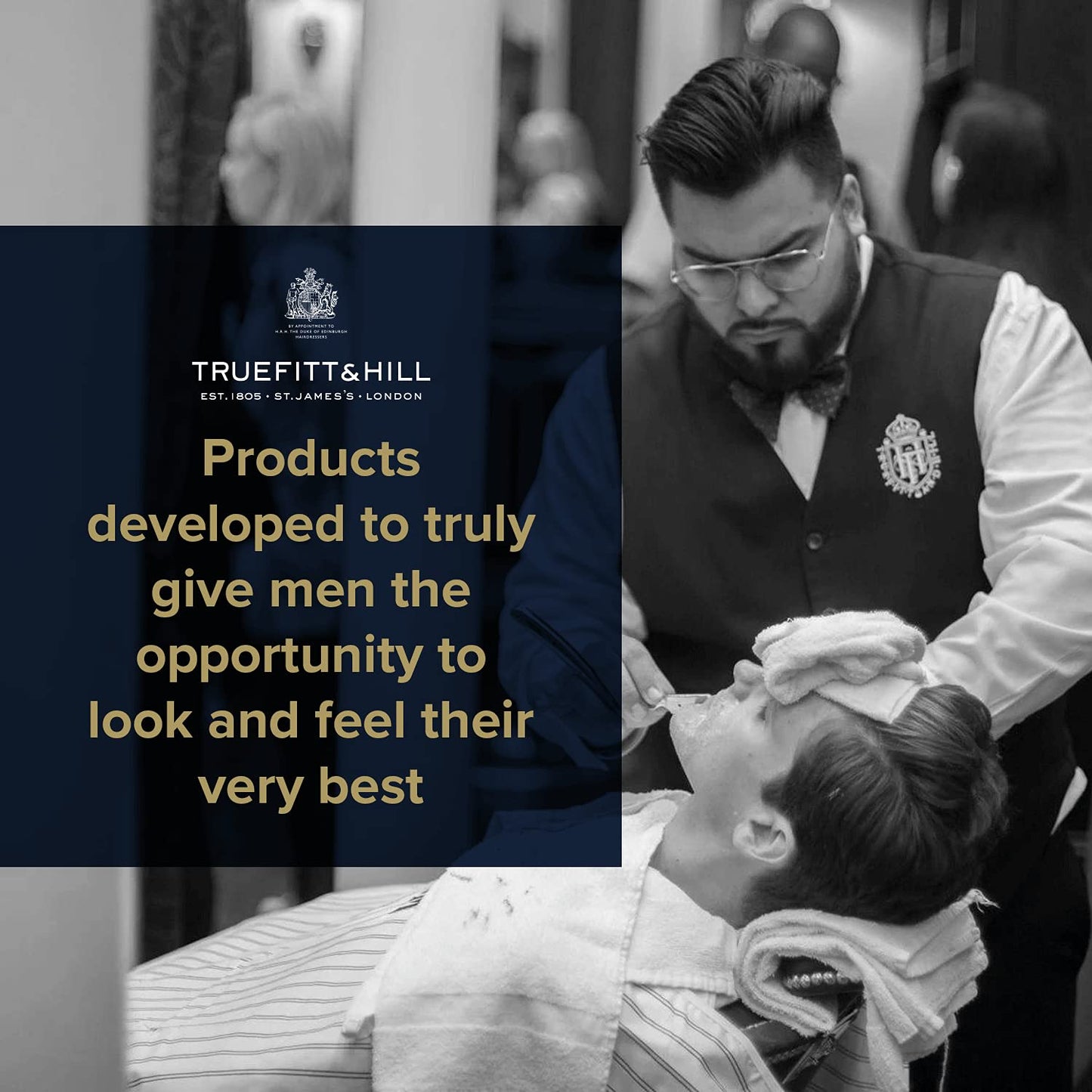 Truefitt & Hill Shaving Cream Bowl - 1805 - Premium Glycerin-Based Lather, Smooth Glide, and Hydration for a Luxurious Shave - 6.7 oz