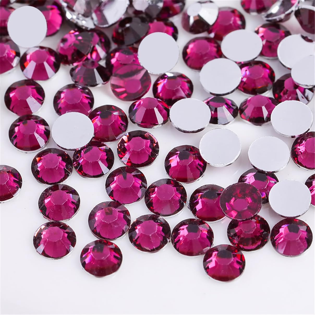 1500 Pieces SS16 4mm Flatback Rhinestones Clear Glass Round Gems Crystals for Nail Art DIY Crafts Clothes Shoes Bags (Grape Purple)