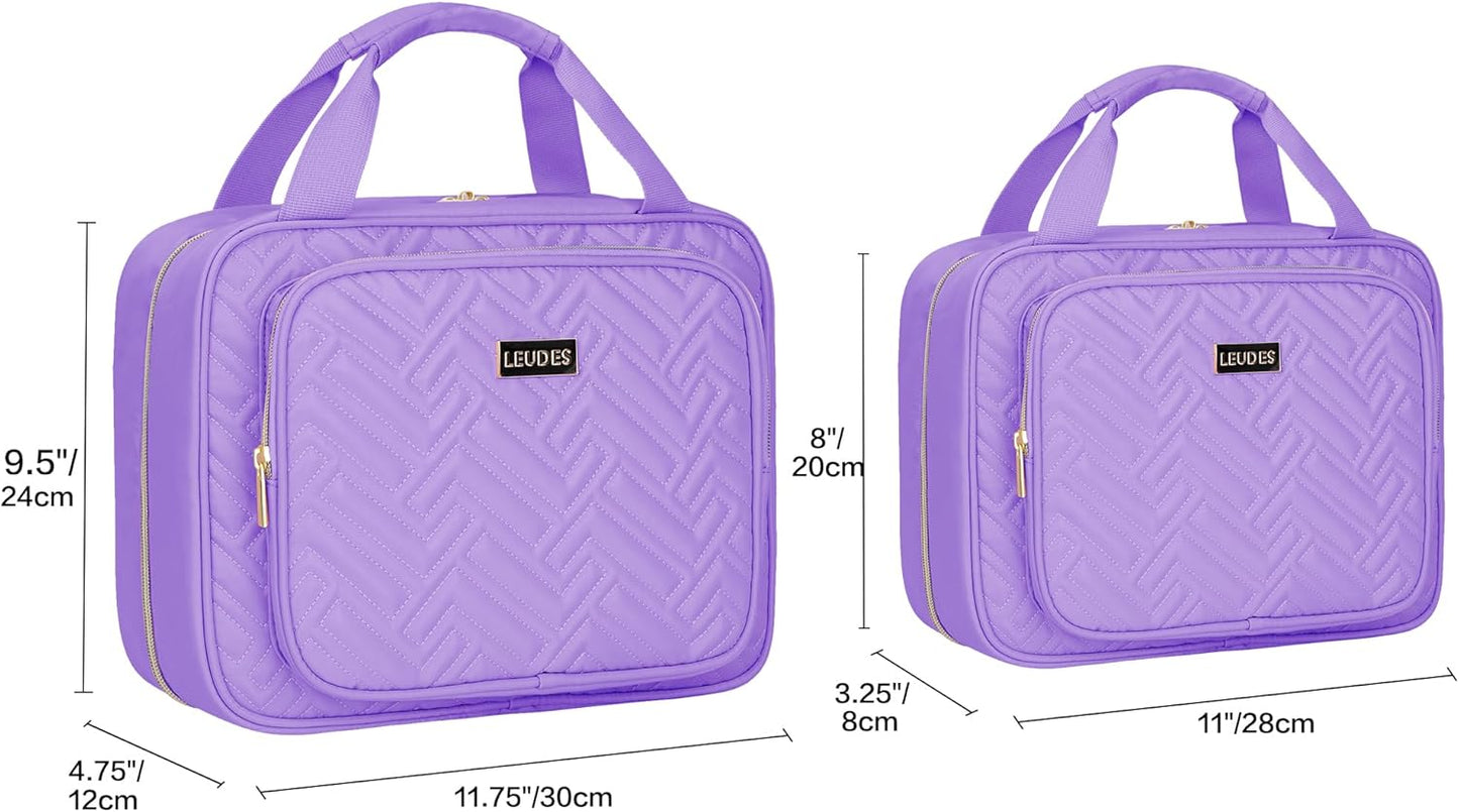 Leudes Travel Pill Bottle Organizer,Medicine Organizer and Storage,Home Medication Bag, Cases,Carrier for Pills,Vitamin,Fish Oil,Supplements for Women and Men (Medium, Purple)