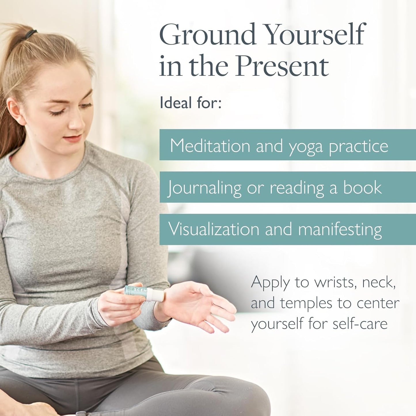 Scentered Aromatherapy Balm Stick - Escape - Natural Calm Essential Oil Roll On - Meditation Aid for Relaxation & Self-Care - 100% Natural: Frankincense, Oud, Sandalwood - Mindfulness Gifts for Women