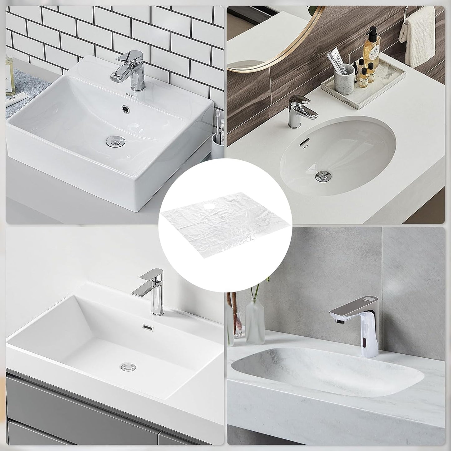 Beard Hair Catcher for Sink Beard Bib Disposable Beard Catcher for Shaving Sink Cover for Shaving & Trimming Clear Stop Worrying About Cleaning (Clear 100 PCS)