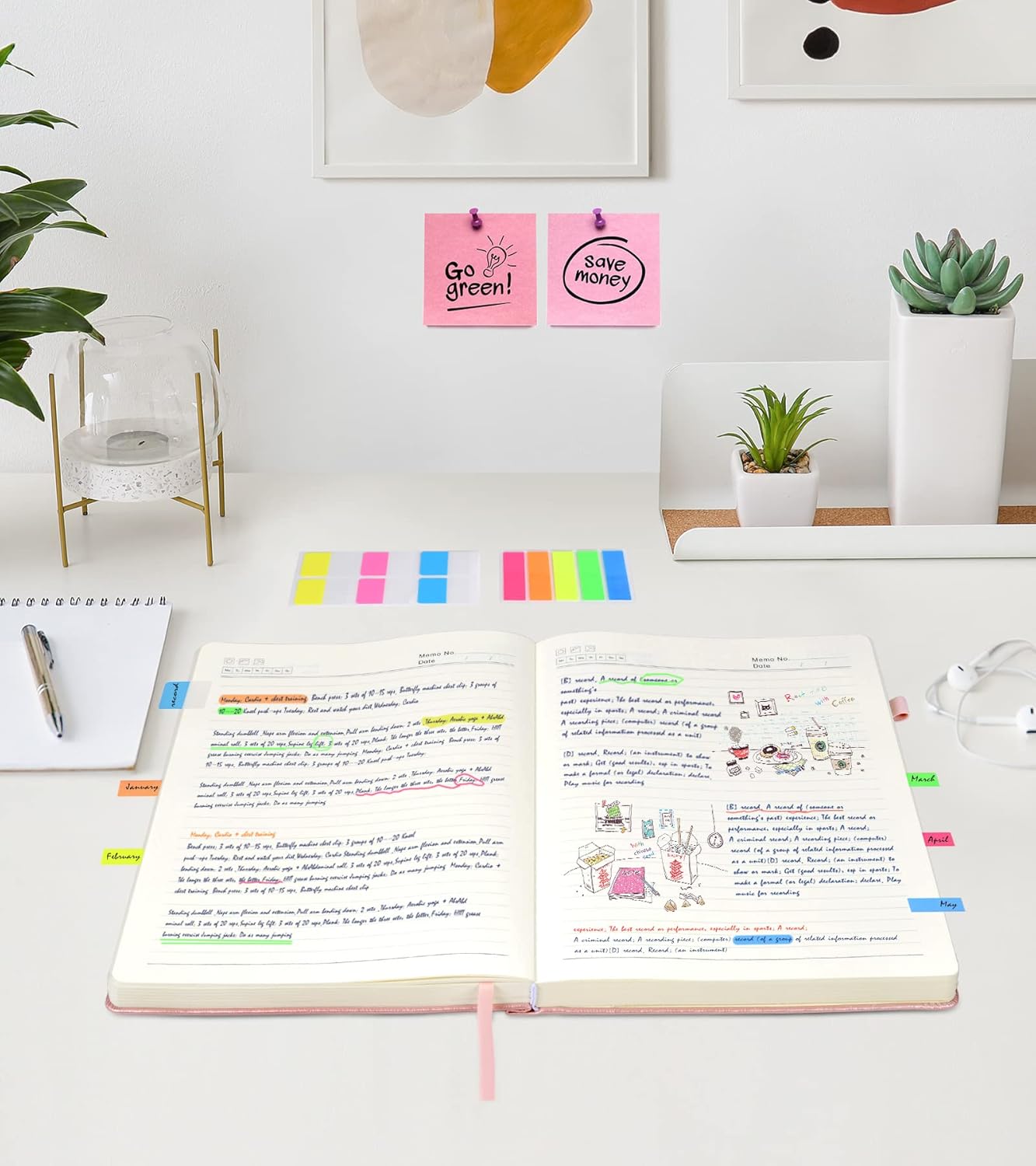 Lined Journal Notebook, 365 Pages B5 Large Journals for Writing Ruled Notebook, Pink Hardcover Leather Journals for Women Men, Daily Notebook for Work, Note Taking, 100Gsm Thick Paper( 7.6'' X 10'' Rose Gold)