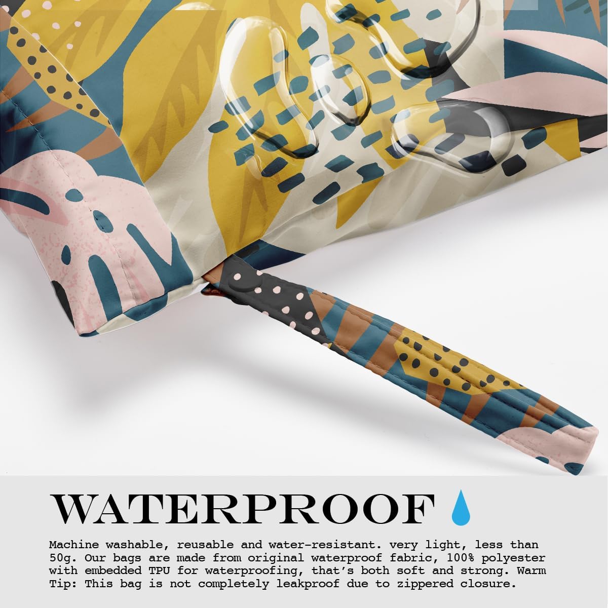 Wet Bag, Wet Dry Bag, Wet Bag for Swimsuit, Travel, Beach, Pool, Diapers, Dirty Yoga Gym Clothes, Makeup Bag, Waterproof Tropical Palm Leaves Decor Jungle Palm Leaf Favors