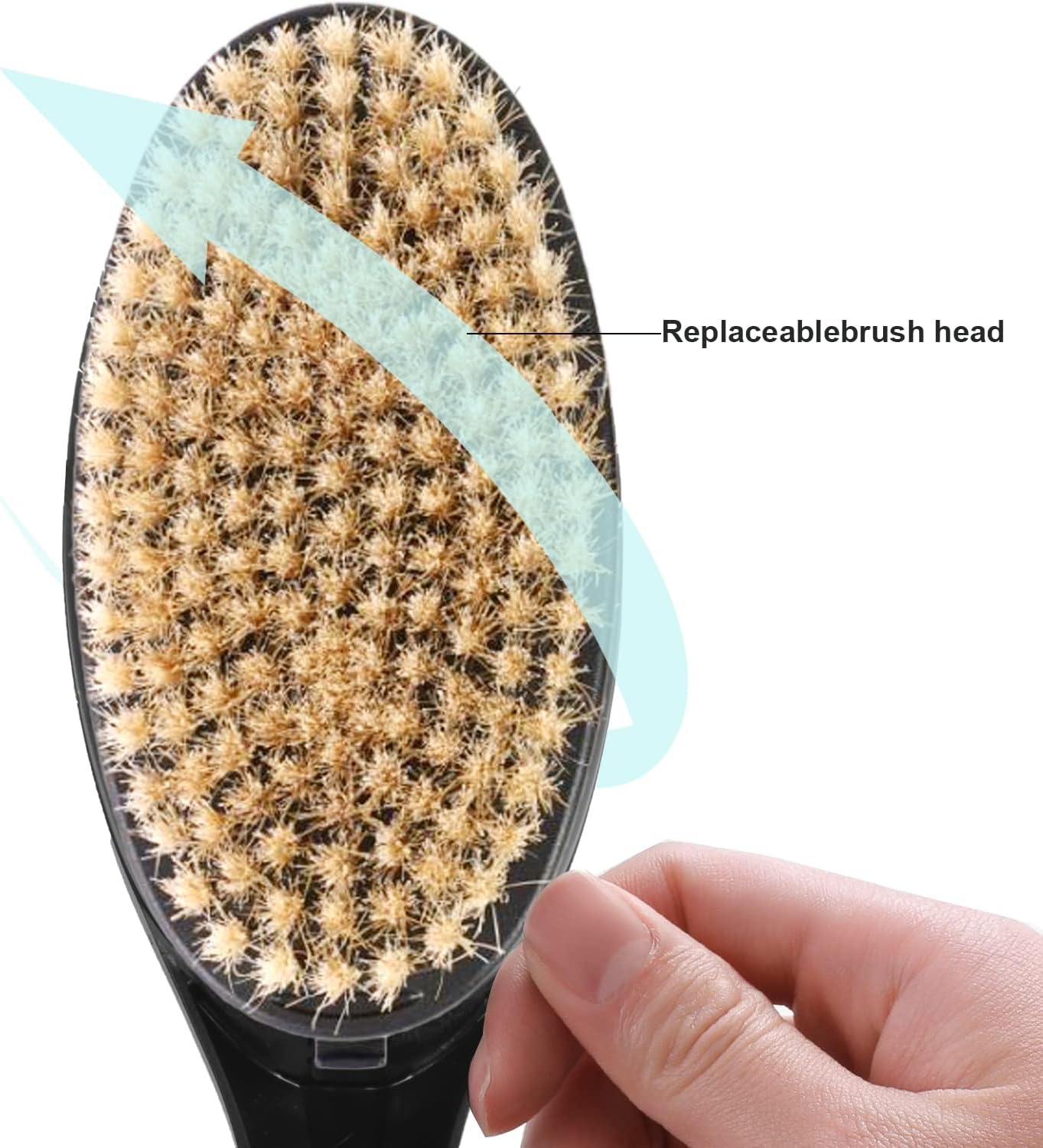 EASACE 3.0 Back Scrubber Brush for Shower, Soft and Stiff Bristles, Adjustable Head, Long Handle, Replacement Brush Head