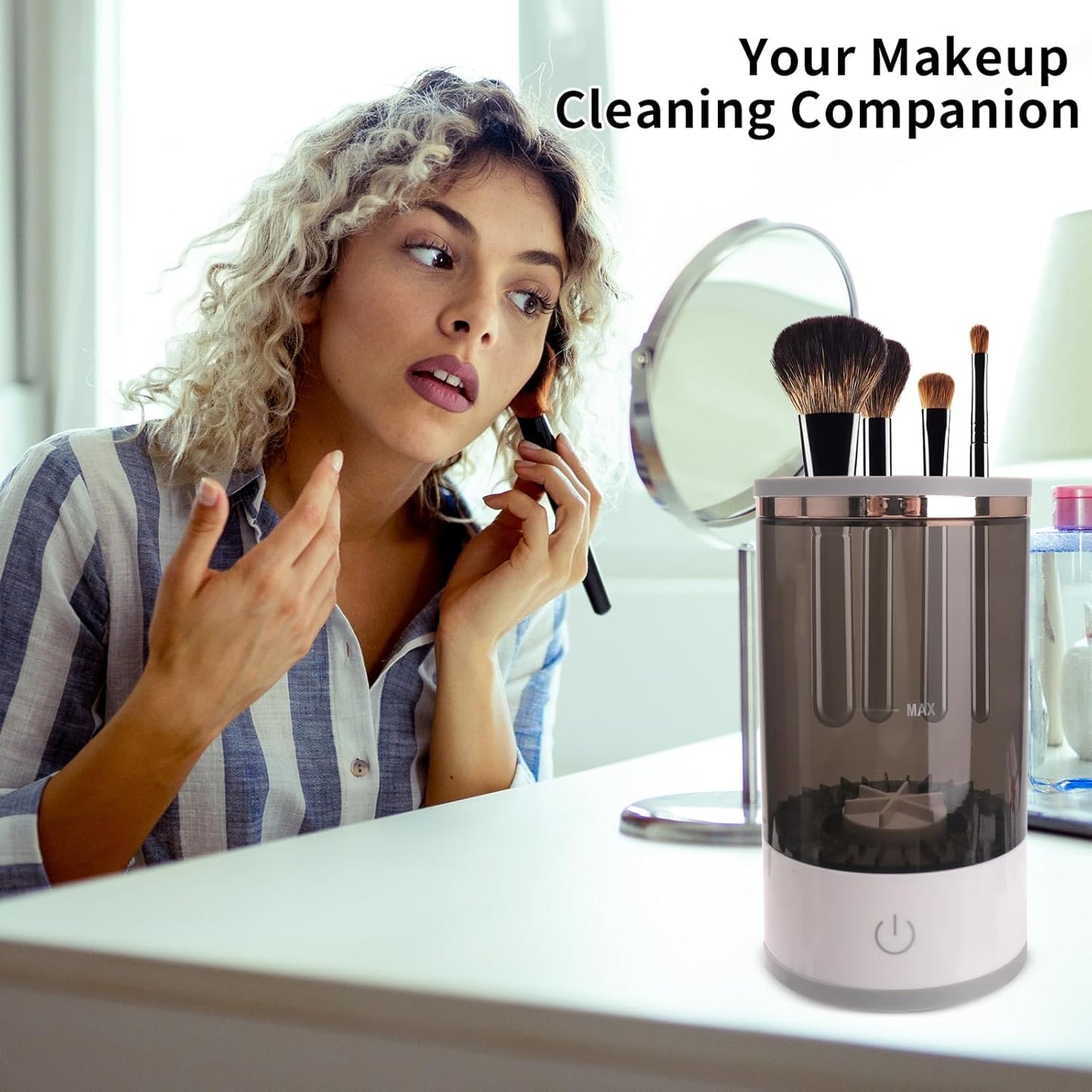 Electric Makeup Brush Cleaner, Machine For Deep Cleaning All Types Of Brushes,Multi-Use Cosmetic Brush Cleaner,Makeup Brush Sanitizer For Makeup Lovers & Professionals Brush Cleaner