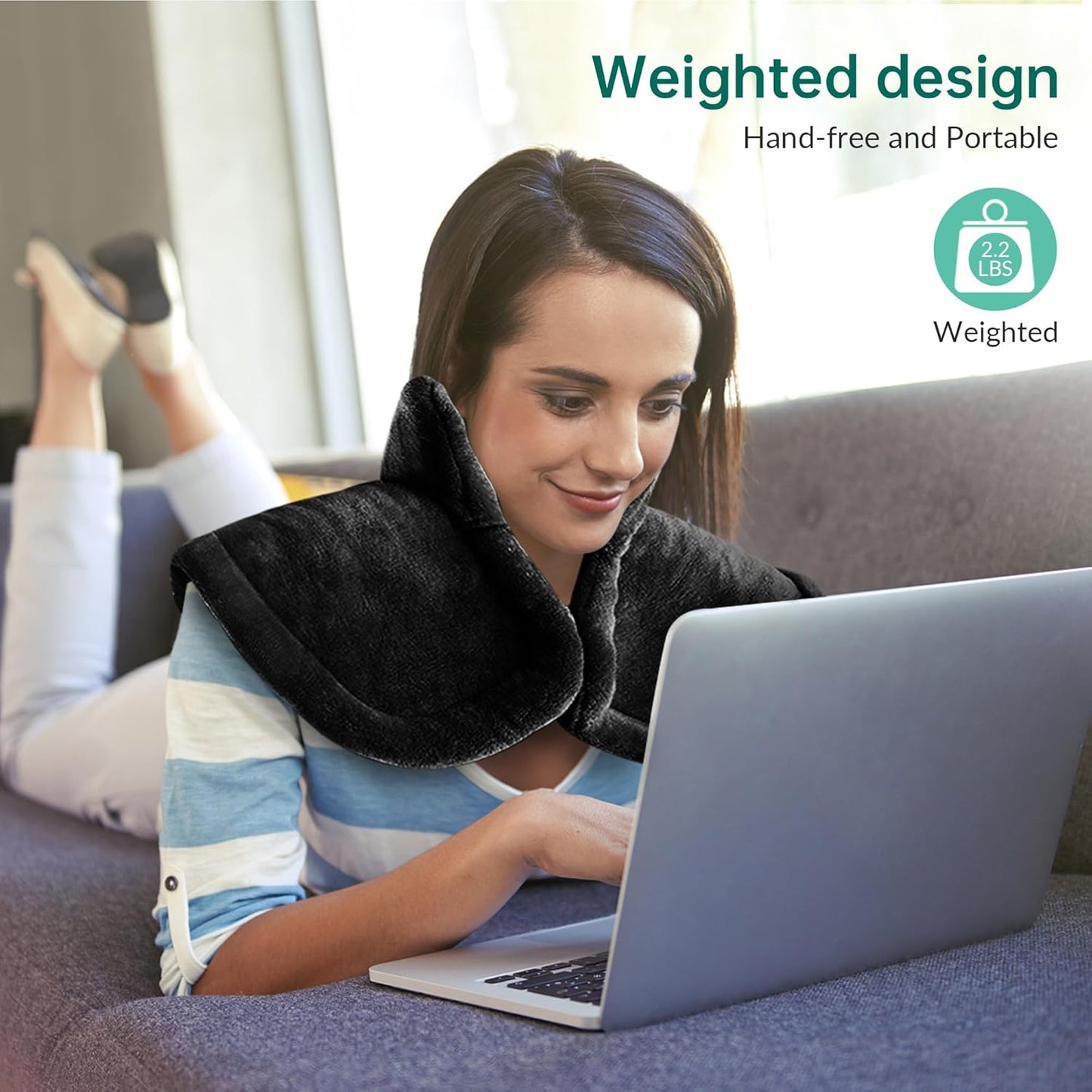 Heating Pad for Neck and Shoulders and Back, Heated Pad for Back Pain Relief, Extra Large Heat Pad, Machine Washable Father Husband,Gifts for Dad Men Mom Women