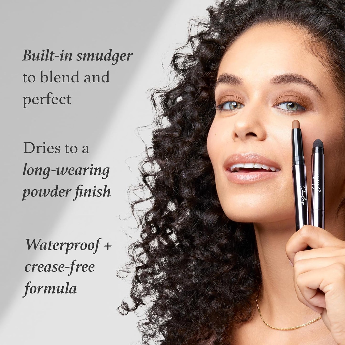 Julep Eyeshadow 101 Crème-to-Powder Waterproof Eyeshadow Stick Duo – Long-Lasting, Crease-Proof, Easy Apply with Built-in Smudger - Bronze Shimmer and Warm Gold Shimmer