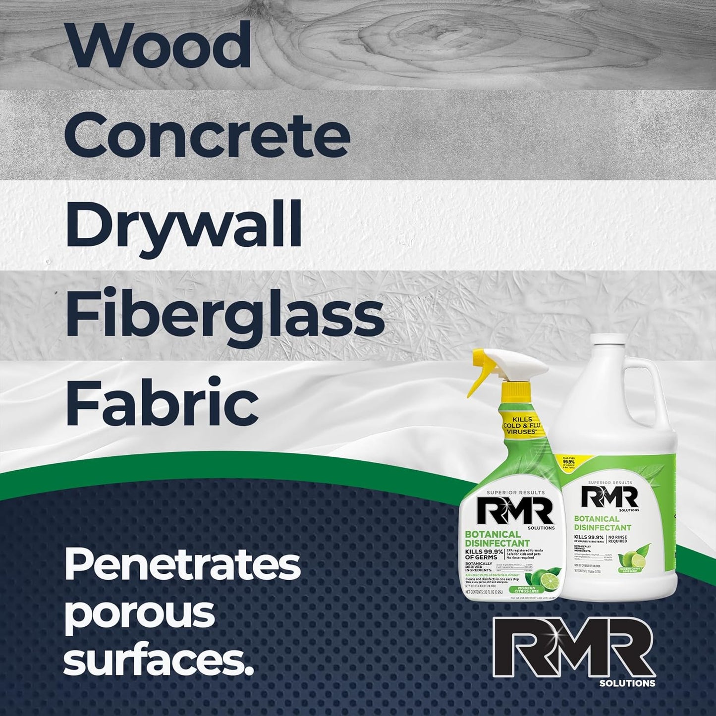 RMR Brands Botanical Disinfectant and Cleaner, Kills 99% of Household Bacteria and Viruses, EPA Registered, 32 Fl Oz