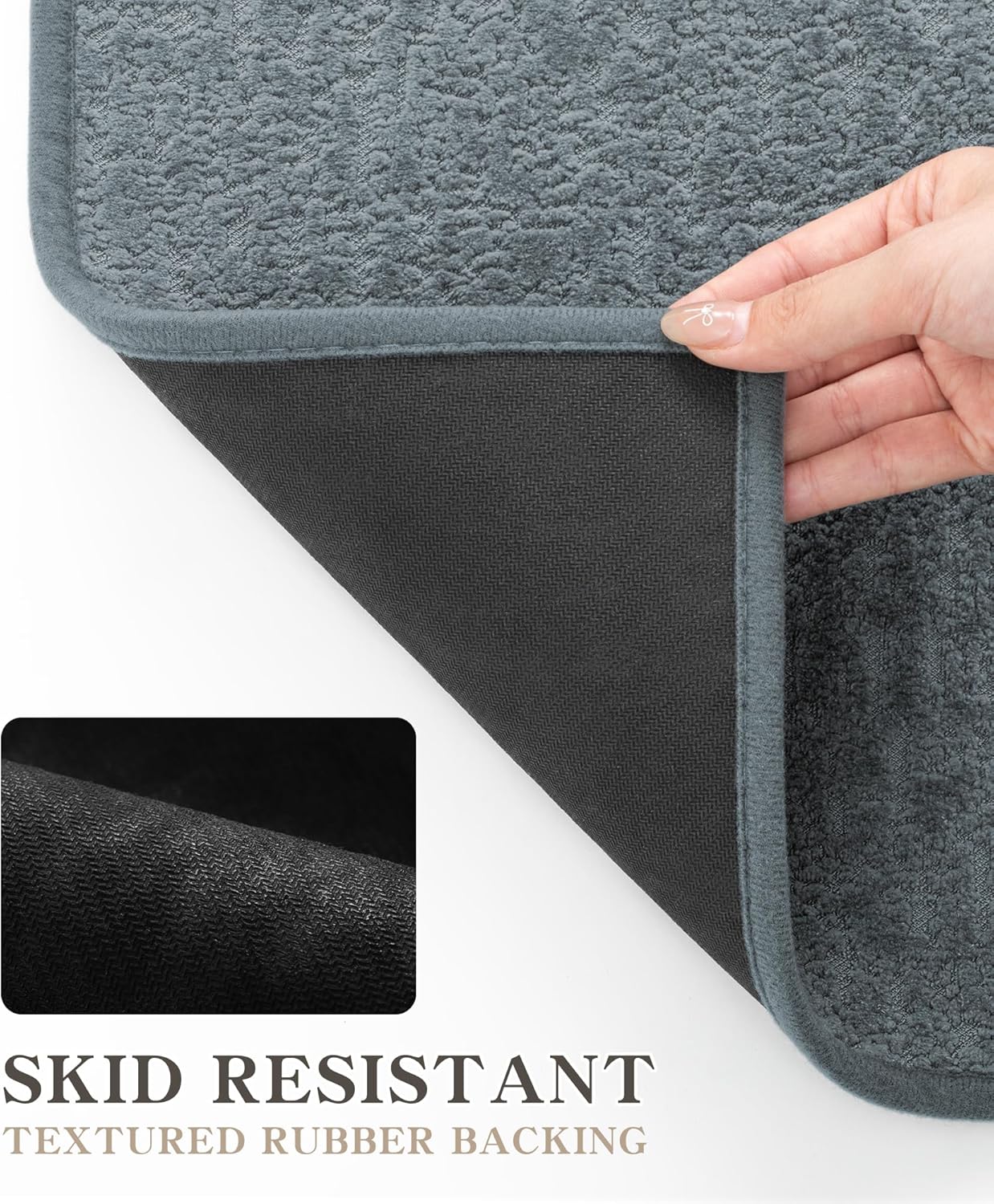 chakme Bathroom Rugs Mat 36x24, Ultra Thin Non Slip Bath Mat Quick Dry Absorbent Bath Mat for Bathroom Floor, (Light Blue, 36"x24")