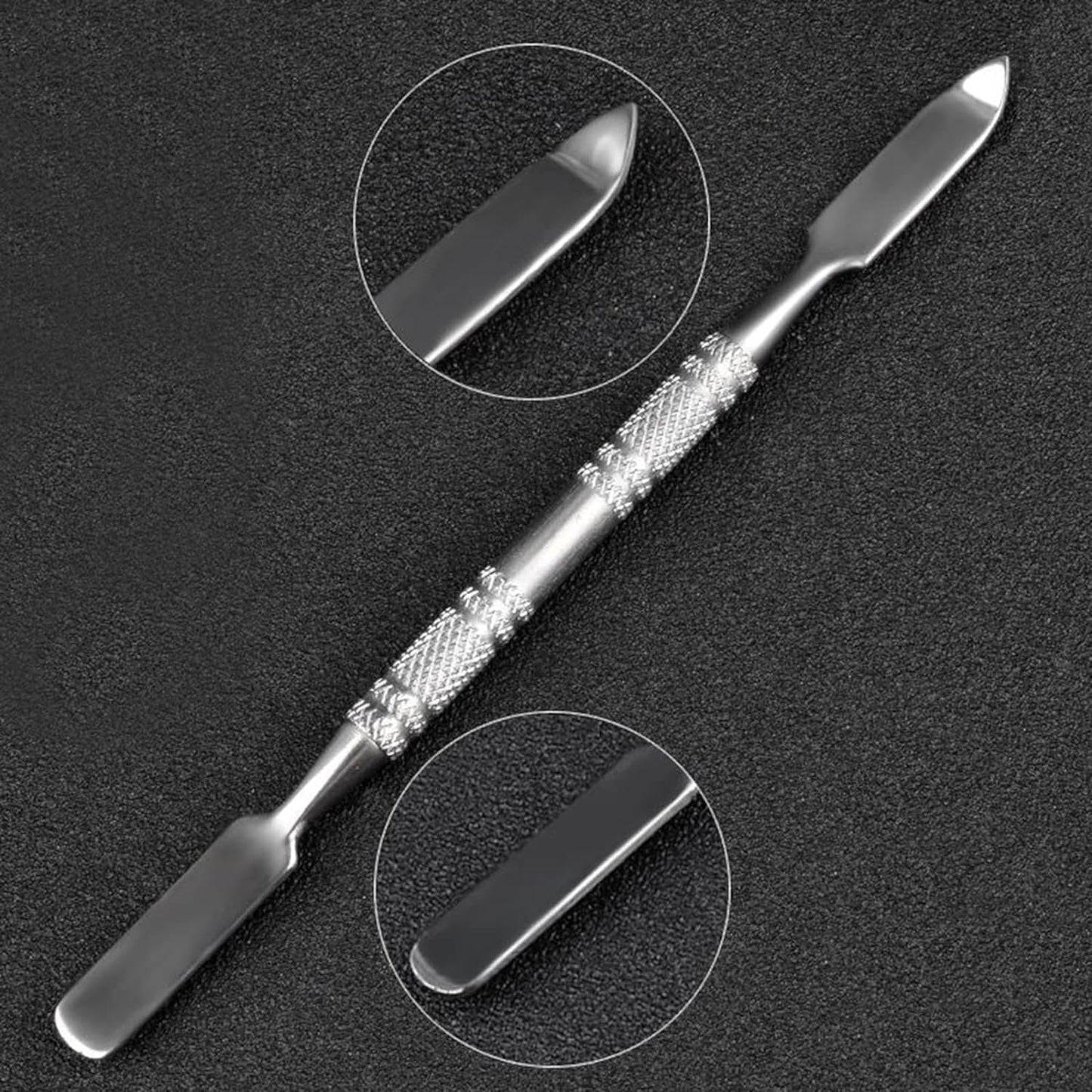 2 Pcs Resin Nail Palette Nail Polish Palette Nail Art Palette with Stainless Stirring Rod (Gray and Blue)