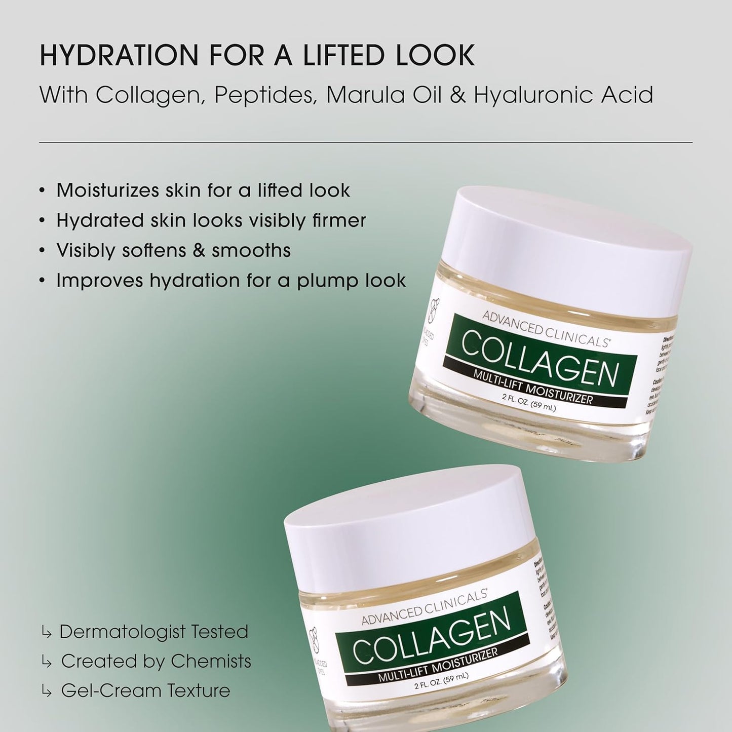 Advanced Clinicals Collagen Cream W/Hyaluronic Acid Face Moisturizer + Collagen Body Cream 2pc Skincare Set For Women & Men To Reduce Appearance Of Wrinkles, Fine Lines, & Uneven Skin Tone, 2pc Set