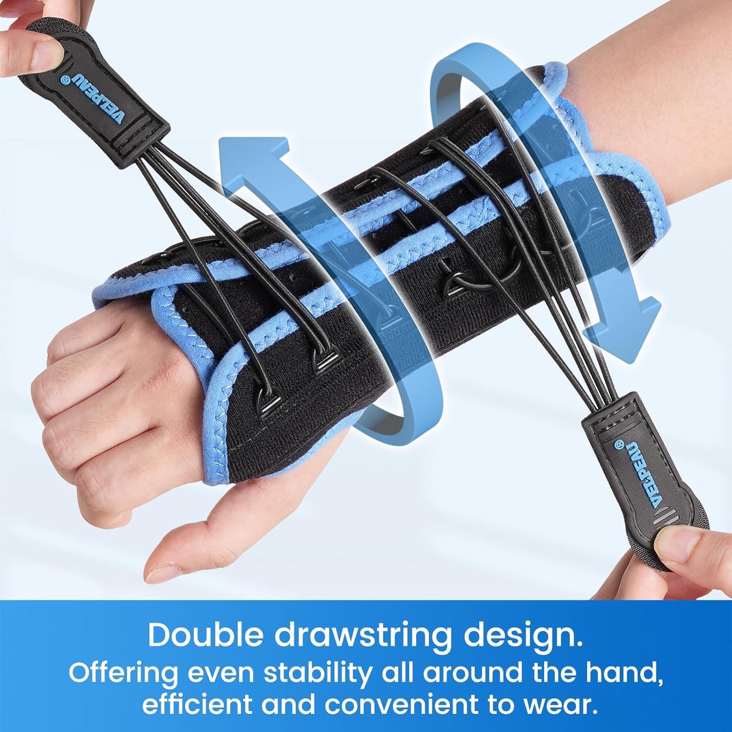 Velpeau Wrist Brace for Carpal Tunnel, Adjustable Elastic Tension Cords with Splints, Night Wrist Support for Arthritis, Tendonitis, Sprain, Injuries, Wrist Pain Relief Women and Men (Left Hand, S)