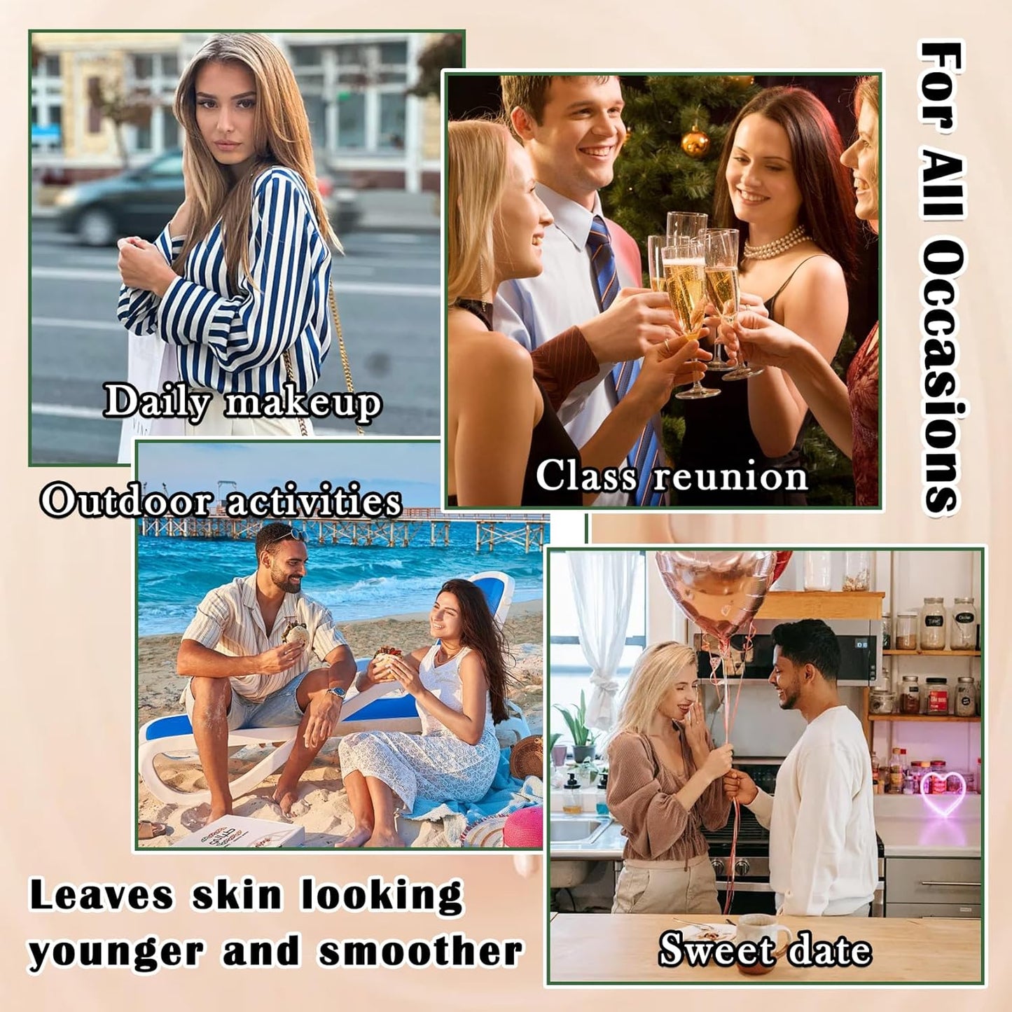 Natural Mushroom Head Air Cushion CC Cream & Loose Setting Face Powder Set,3-Color Concealer Palette with Makeup Sponge & Makeup Brush