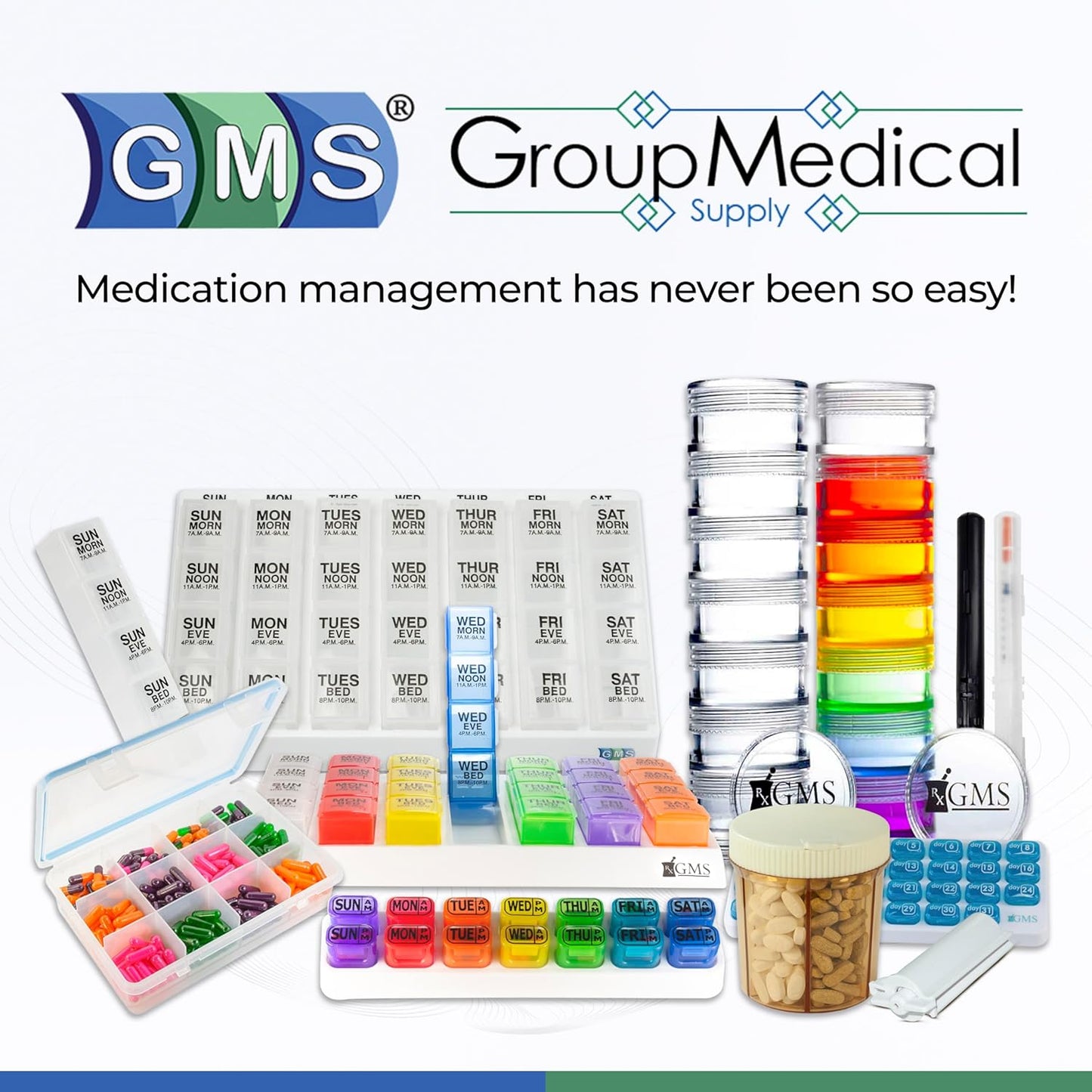 GMS 100 Unit Syringe Case - Holds New, Prefilled & Used Syringes with Needles, Small & Discreet, Ideal for Travel - 2-Pack - Clear