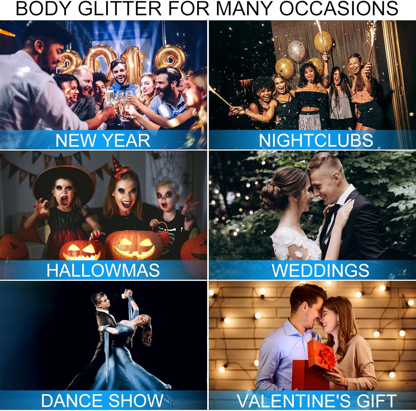 Starlight Silver Face and Body Glitter Gel for Women Kids, Long Lasting Holographic Chunky Hair Eye Glitter Shimmer Makeup for Singer Concert Music Festival Rave Accessories, 1oz