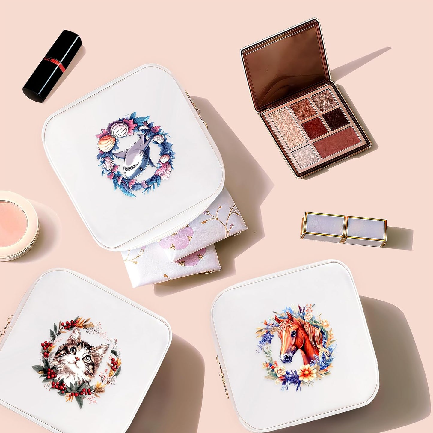 Shark Mini Makeup Bag, Shark Gift For Women Girls, Cute Portable Zipper Pouch Cosmetic Bag For Teen Girls Kids, Small Storage Bag For Sanitary Pad, Period napkin bag!