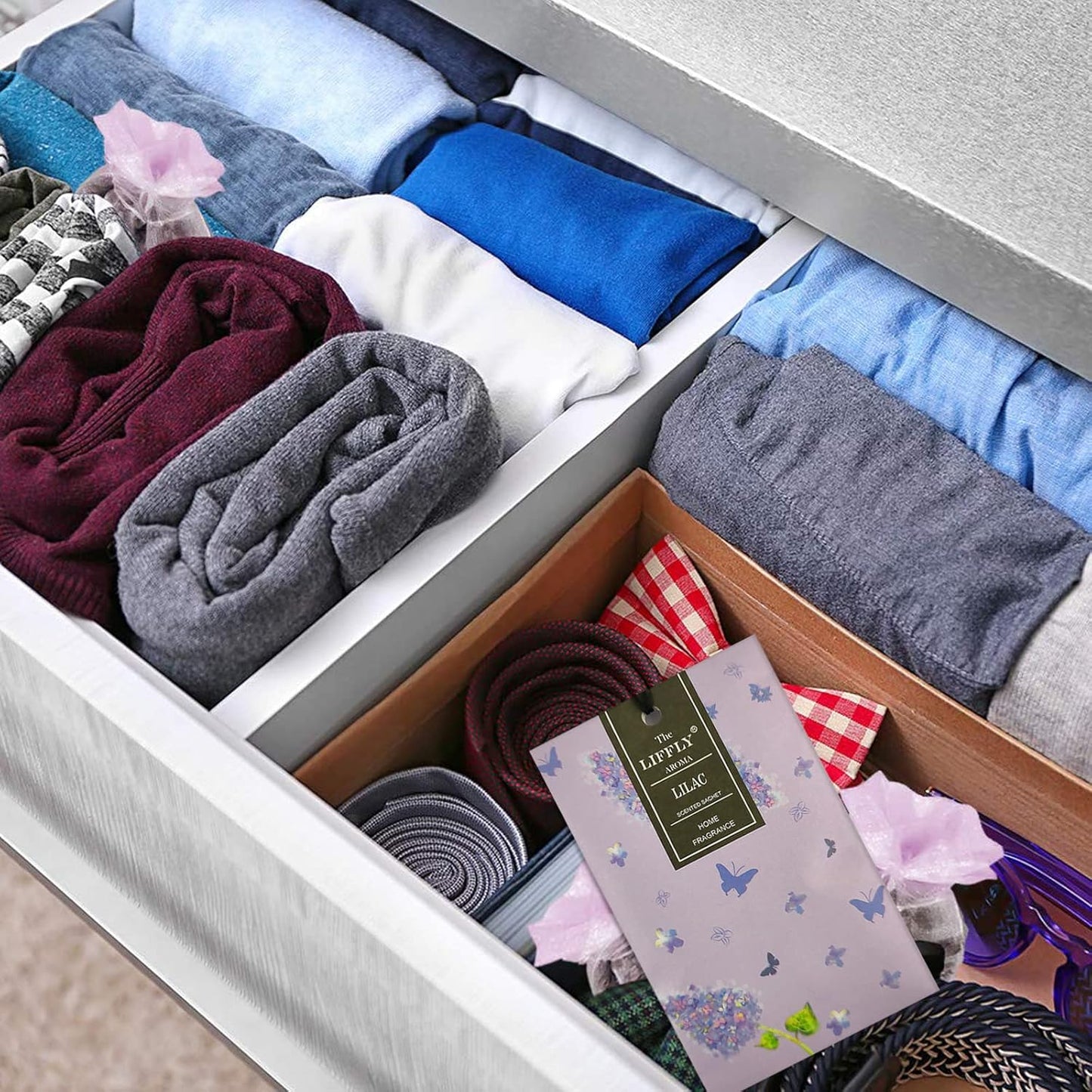 14 Packs Lilac Scented Sachets Bag for Drawers and Closets