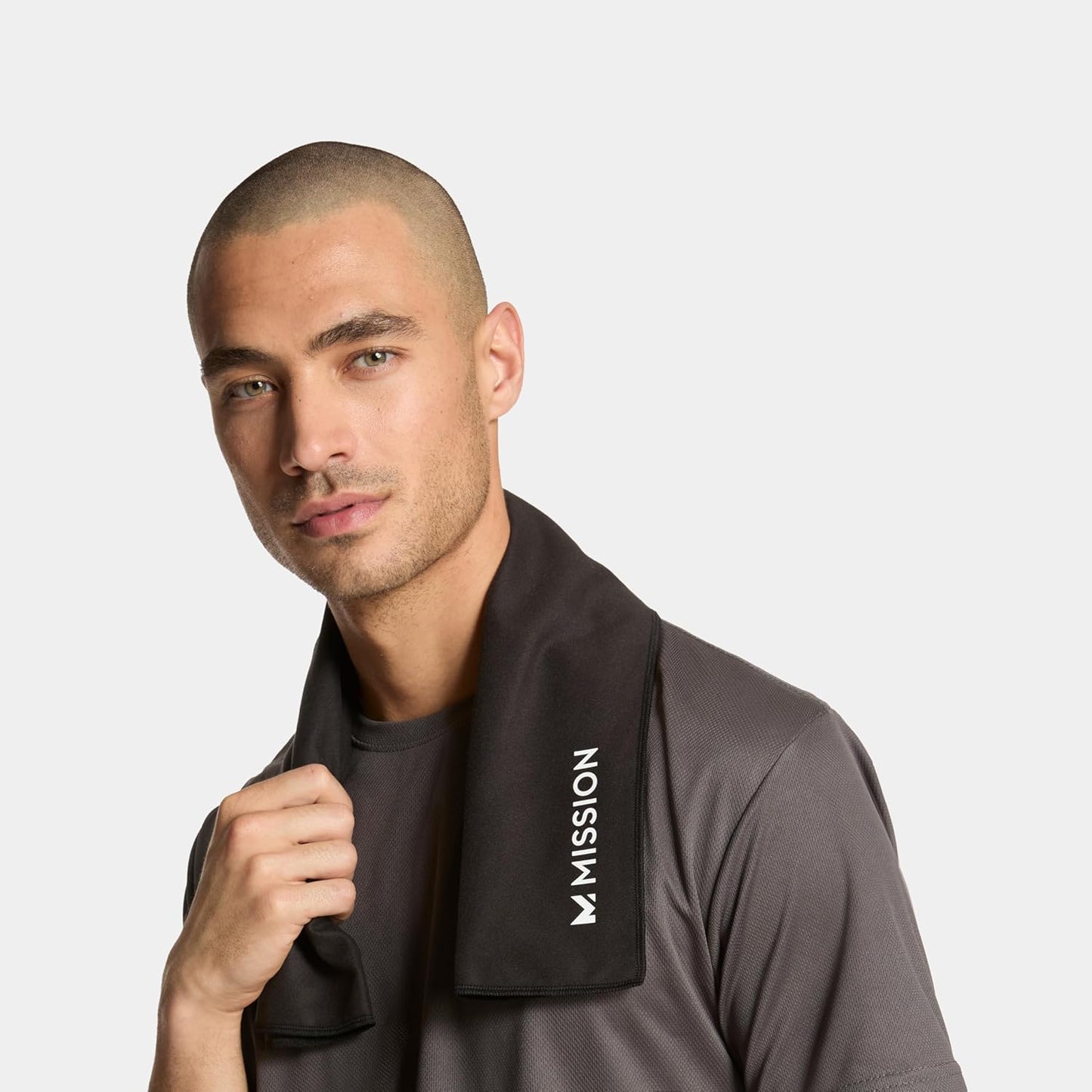 MISSION On-The-Go Cooling Towel - Soft, Lightweight Fabric - Cools Up to 2 Hours - UPF 50 Sun Protection - Machine Washable (Black)