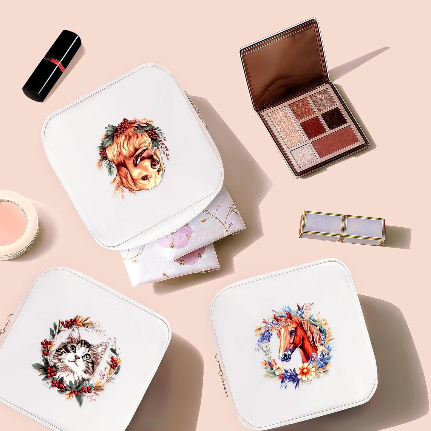 Golden Retriever Mini Makeup Bag, Gift For Women Girls, Cute Portable Zipper Pouch Cosmetic Bag For Teen Girls Kids, Small Storage Bag For Sanitary Pad, Period napkin bag!