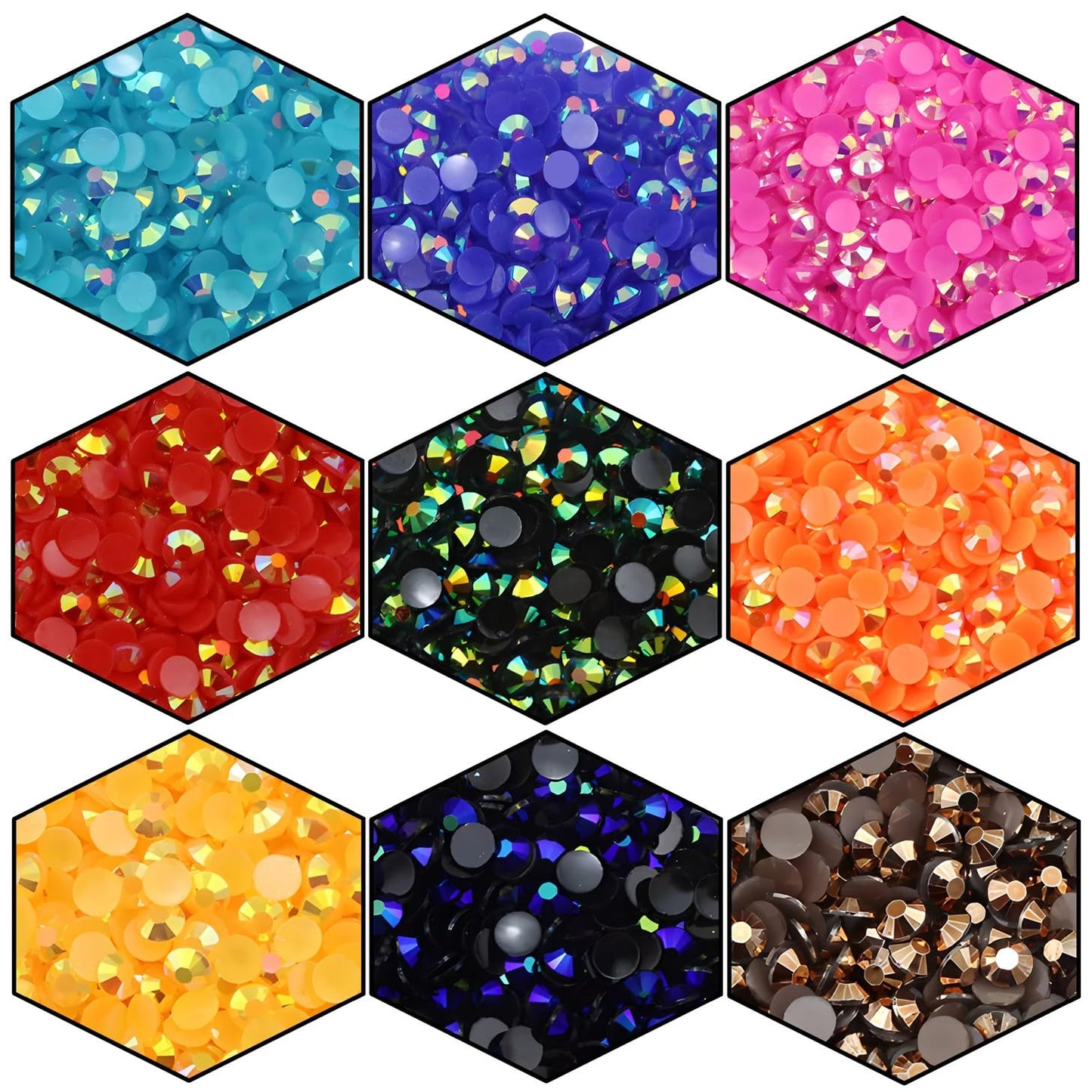 1440 Pcs SS20 5mm Flatback Rhinestones for Nails Art Crafts Glitter Round Shine Gems AB Crystals DIY Clothes Shoes (Peacock Blue AB)