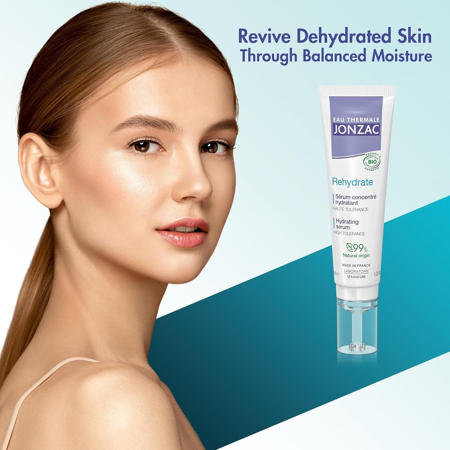 Rehydrate Organic Pure Hyaluronic Acid Hydrating Serum for Face - 24H Hydration - Plump and Repair Dehydrated Skin - Safe for Sensitive Skin - 1.01 fl oz