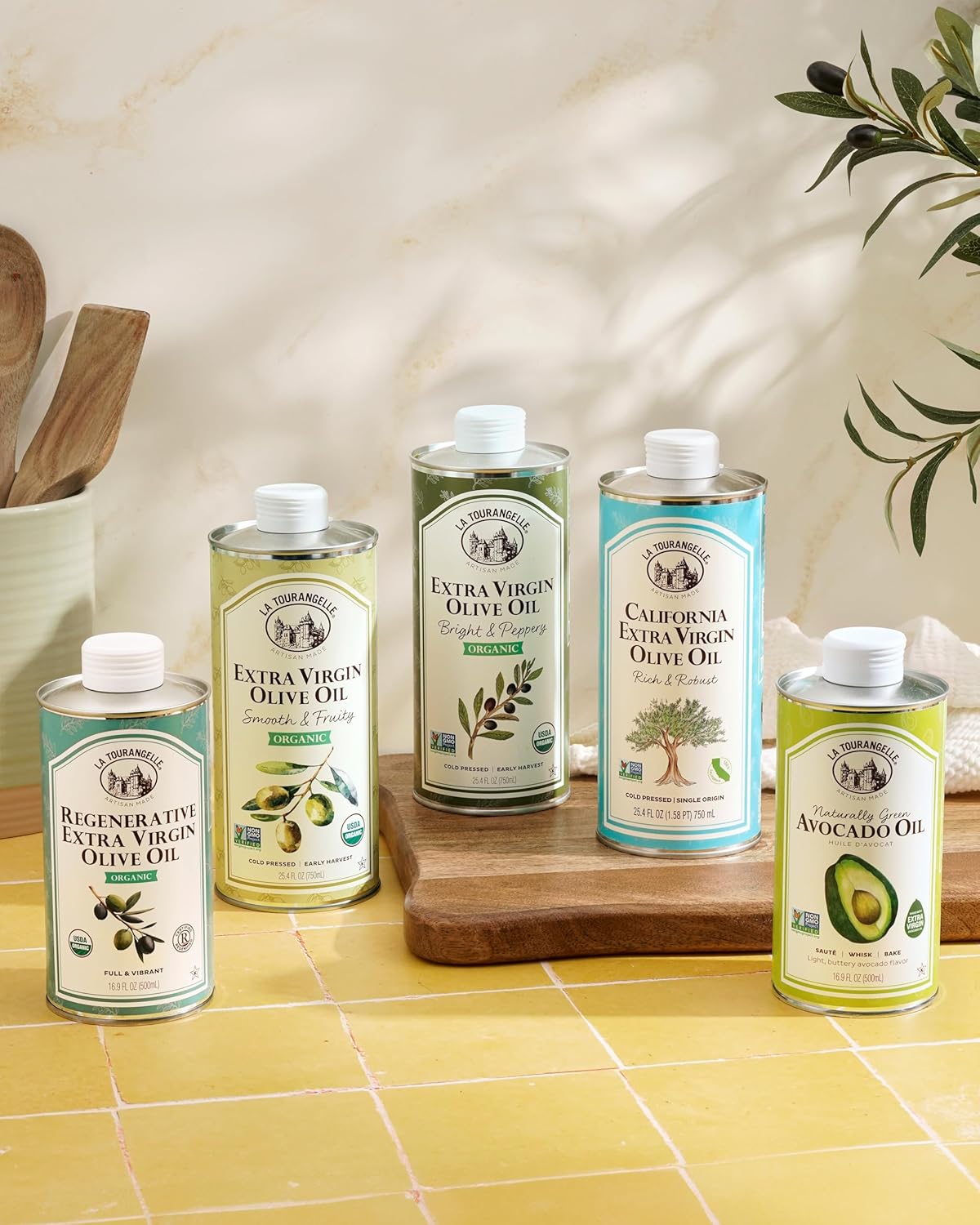 La Tourangelle Regenerative Organic Extra Virgin Olive Oil, Cold-Pressed High Antioxidant Olives, Sustainable, 16.9 Fl Oz