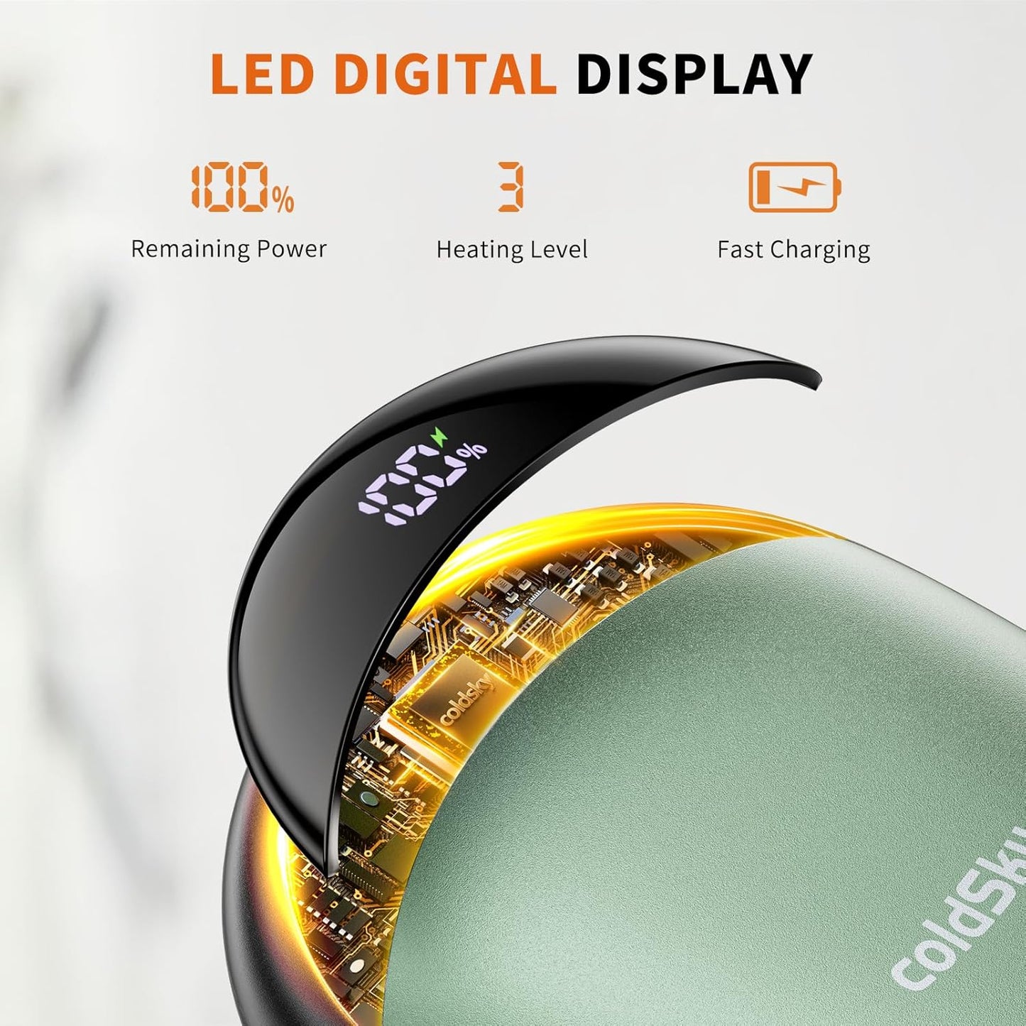 Hand Warmers Rechargeable 2 Pack Magnetic Electric Hand Warmer with Digital Display, Portable Pocket Hand Warmer, for Men Women, Outdoors, Games, Camping, Hunting