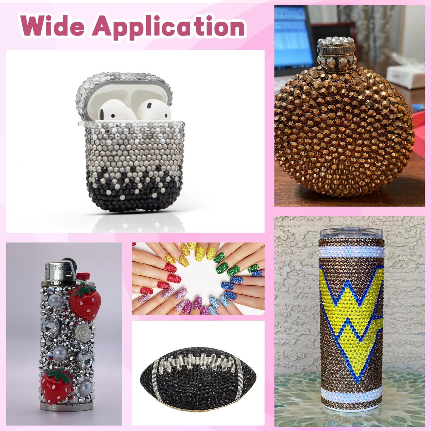 20000Pcs Metallic Rhinestones for Bedazzling with 1Pcs B7000 Jewelry Glue, Resin Rhinestones for Crafting Crafts DIY, Bedazzler Kit Gems for Clothing Shoes Tumblers Nail Art Assorted Size 3/4/5/6mm