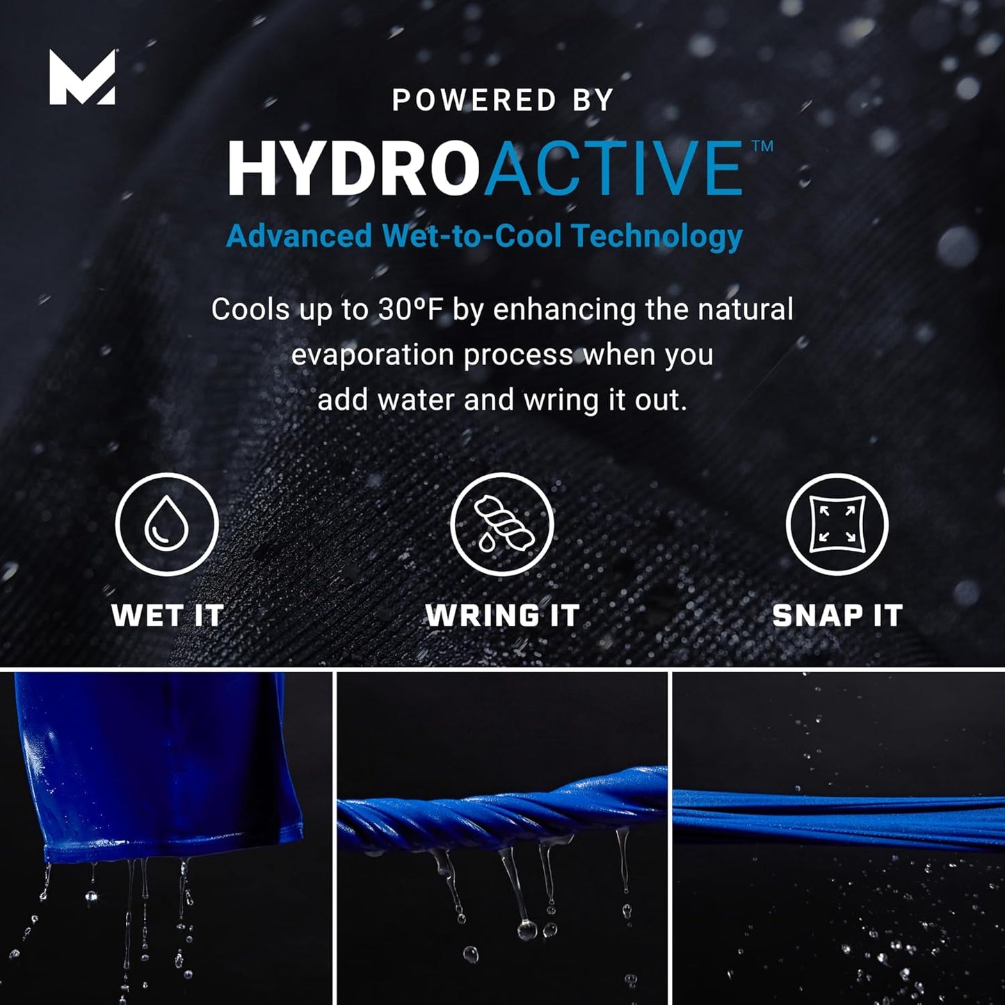 MISSION On-The-Go Cooling Towel, Blue - Soft, Lightweight Fabric - Cools Up to 2 Hours - UPF 50 Sun Protection - Machine Washable