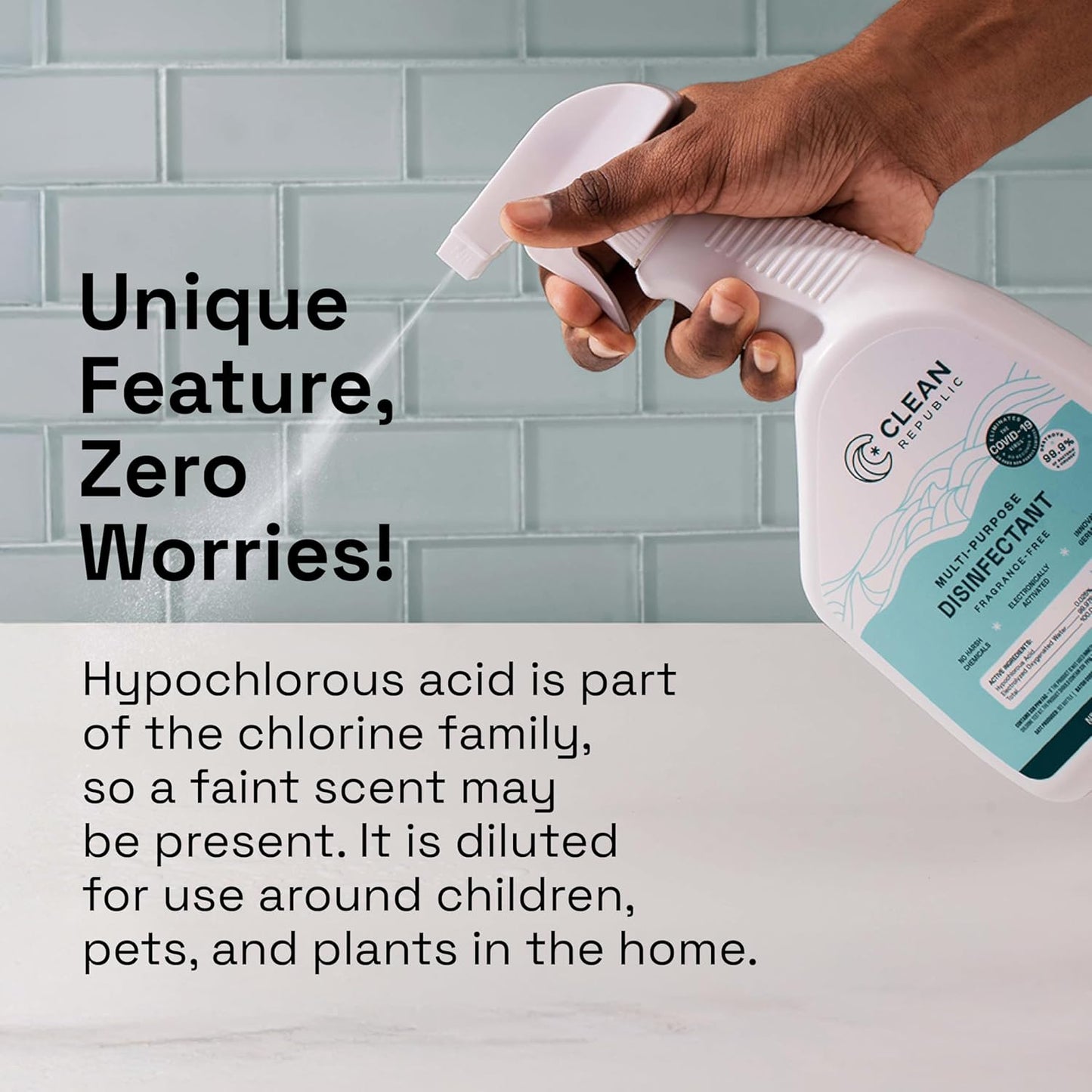 Clean Republic Multi-Purpose Disinfectant, Cleaning Spray, 32 Fluid Ounce Bottle, 12-Pack