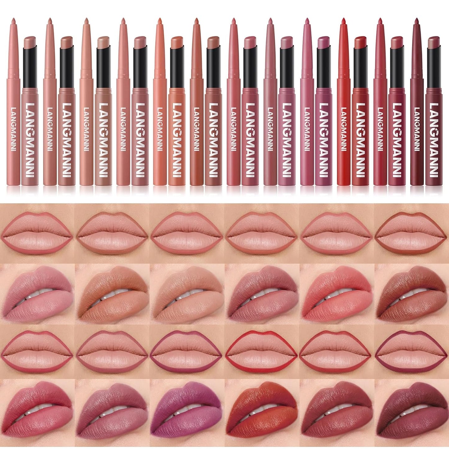 12Pcs Matte Lipstick + Lip Liner Pens Lip Combo Sets, Creamy Matte Lip Makeup Kit Long-Lasting Waterproof, Smudge-Proof Highly Pigmented Formula, Neutral & Nude Shades Makeup Set (Everyday Nudes Set)