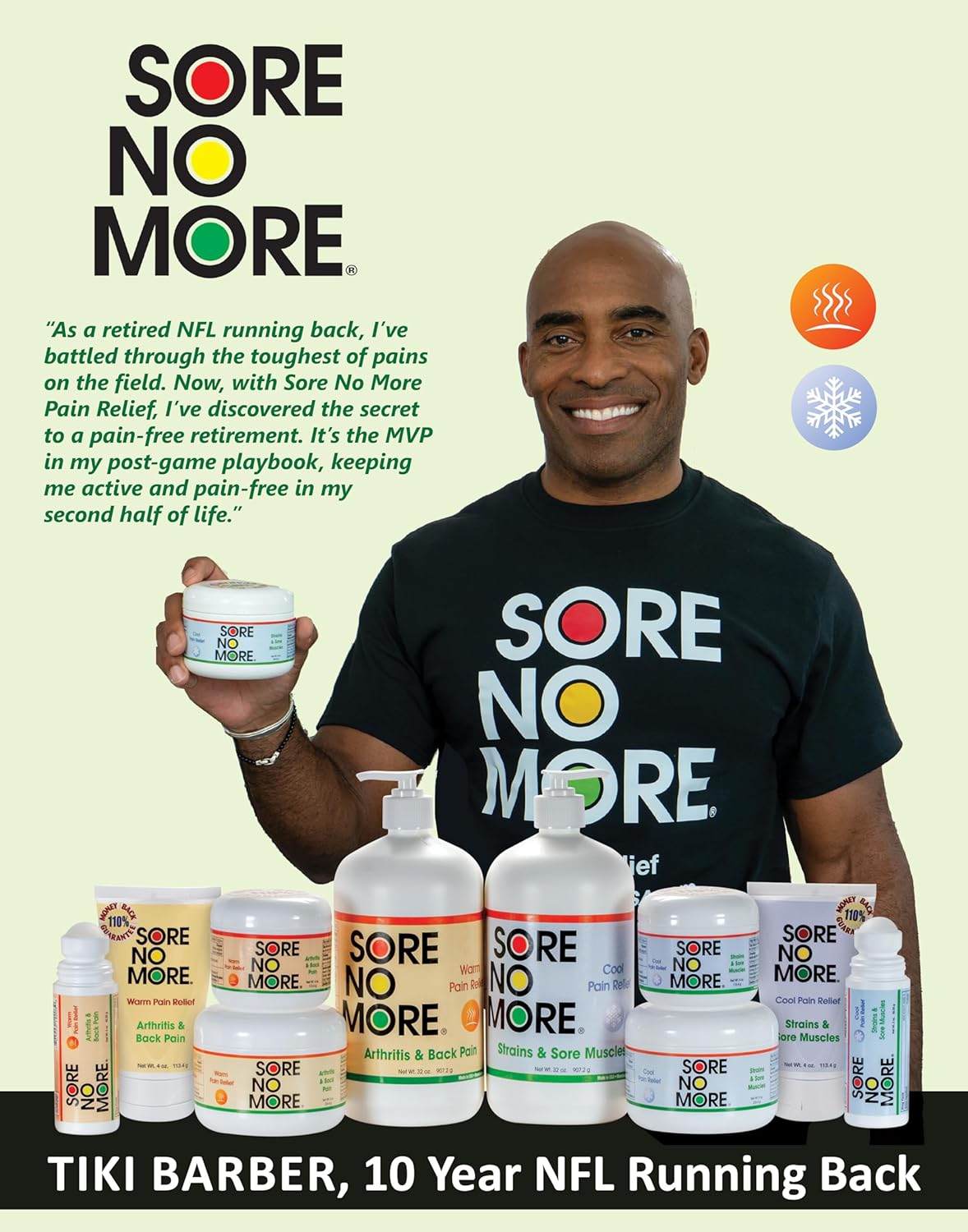 Sore No More Warm Arthritis Pain Relief Cream – Targeted Reliever for Back, Neck, Hands & Feet – Soothing & Fast-Acting Formula for Aches and Pains – Non-Greasy with Orange Aroma – 32 oz