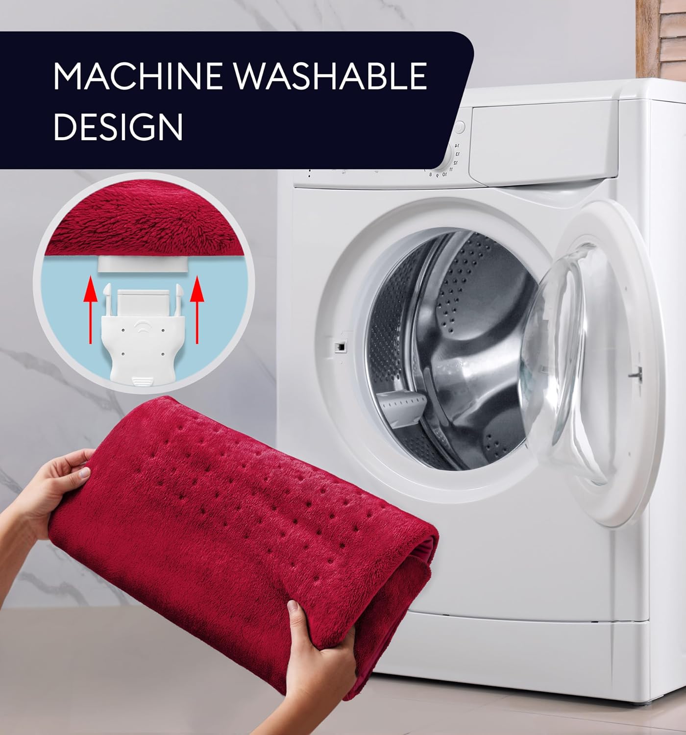 GENIANI Electric Throw - XL Heating Pad for Back Pain & Menstrual Pain Relief, Auto Shut Off, Machine Washable, Moist Heat Pad for Neck and Shoulder, Cramps Relief, Heat Patche Viva Magenta 12'βΓ24ββ