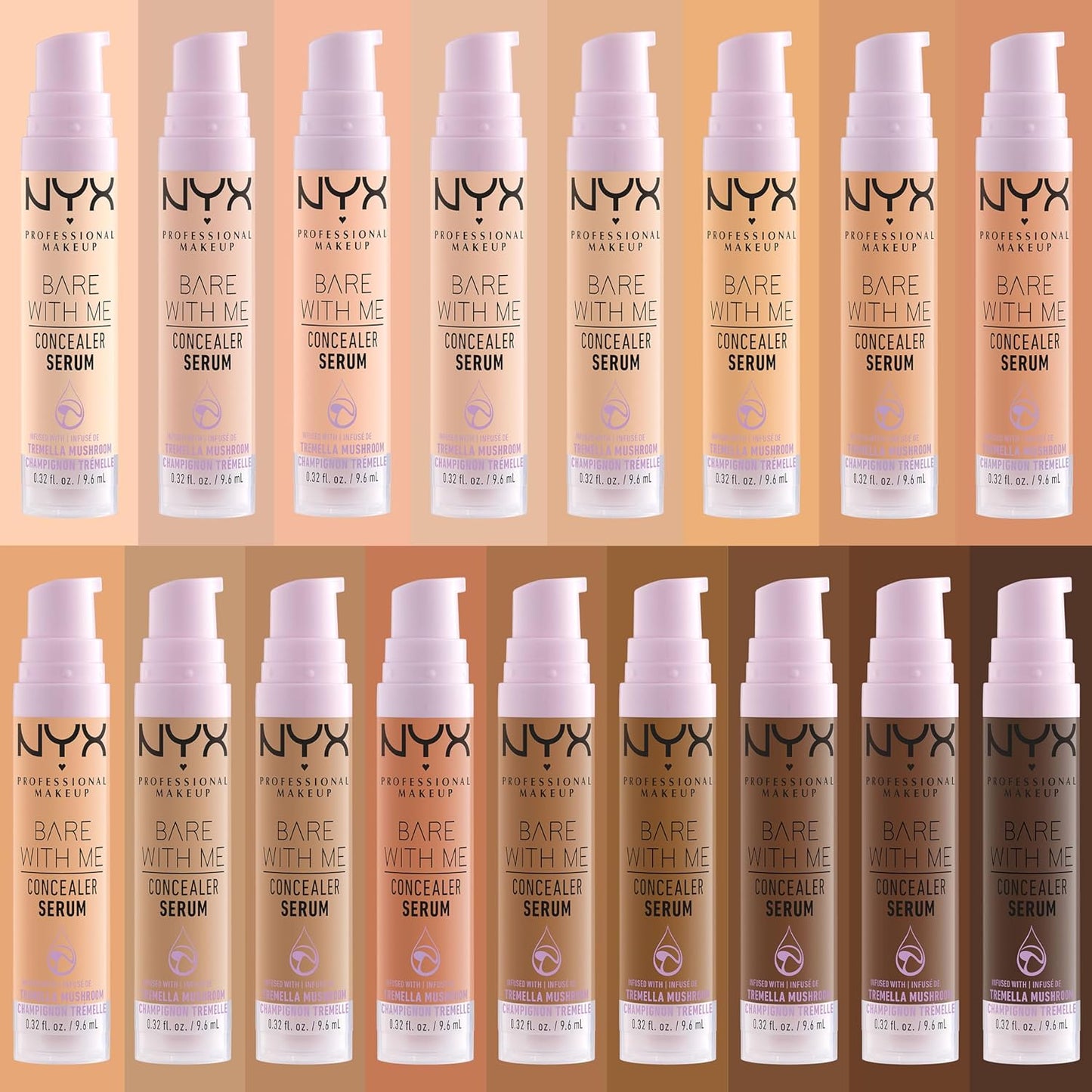 NYX PROFESSIONAL MAKEUP Bare With Me Concealer Serum, Up To 24Hr Hydration - Medium Vanilla