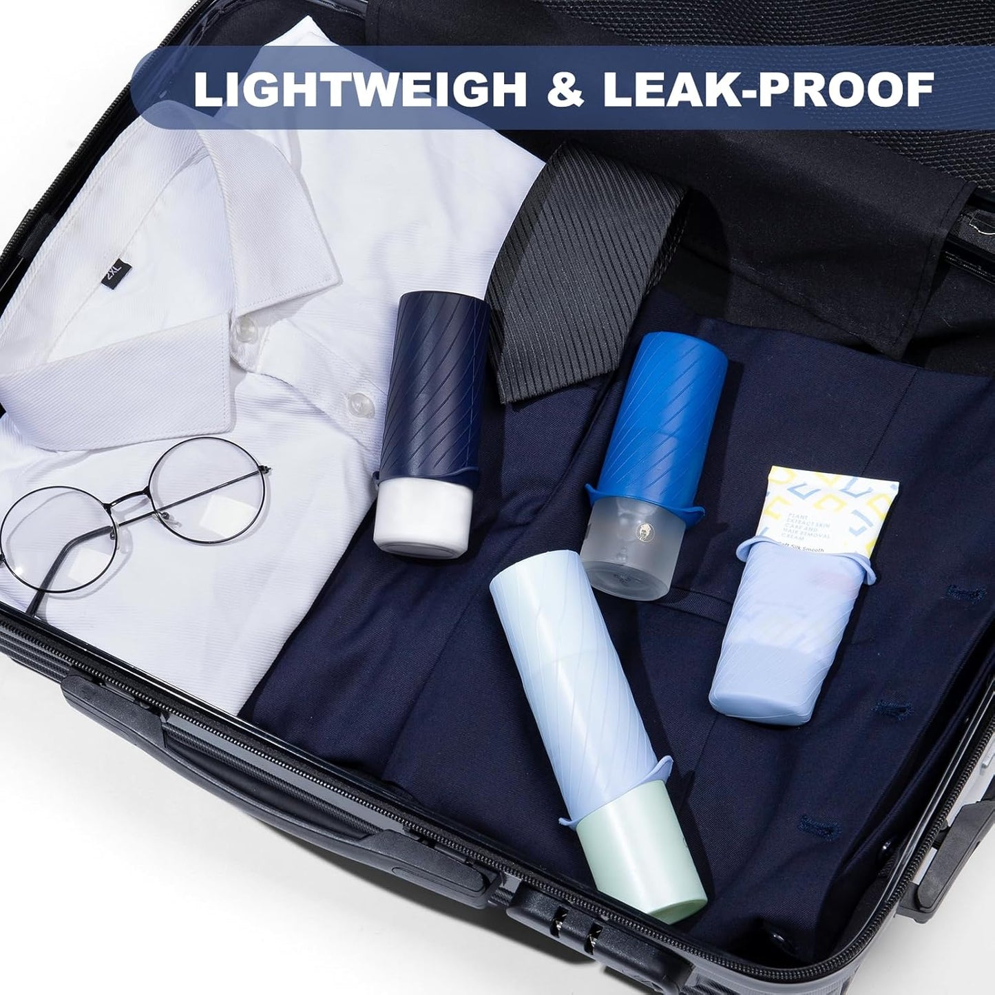 Bottle Covers for Travel, Leak Proofing, Travel Size Container Silicone toiletry sleeves, Leak Locks Travel Accessories for Shampoo Wash Body Bottles and other beauty and personal care(8pcs)