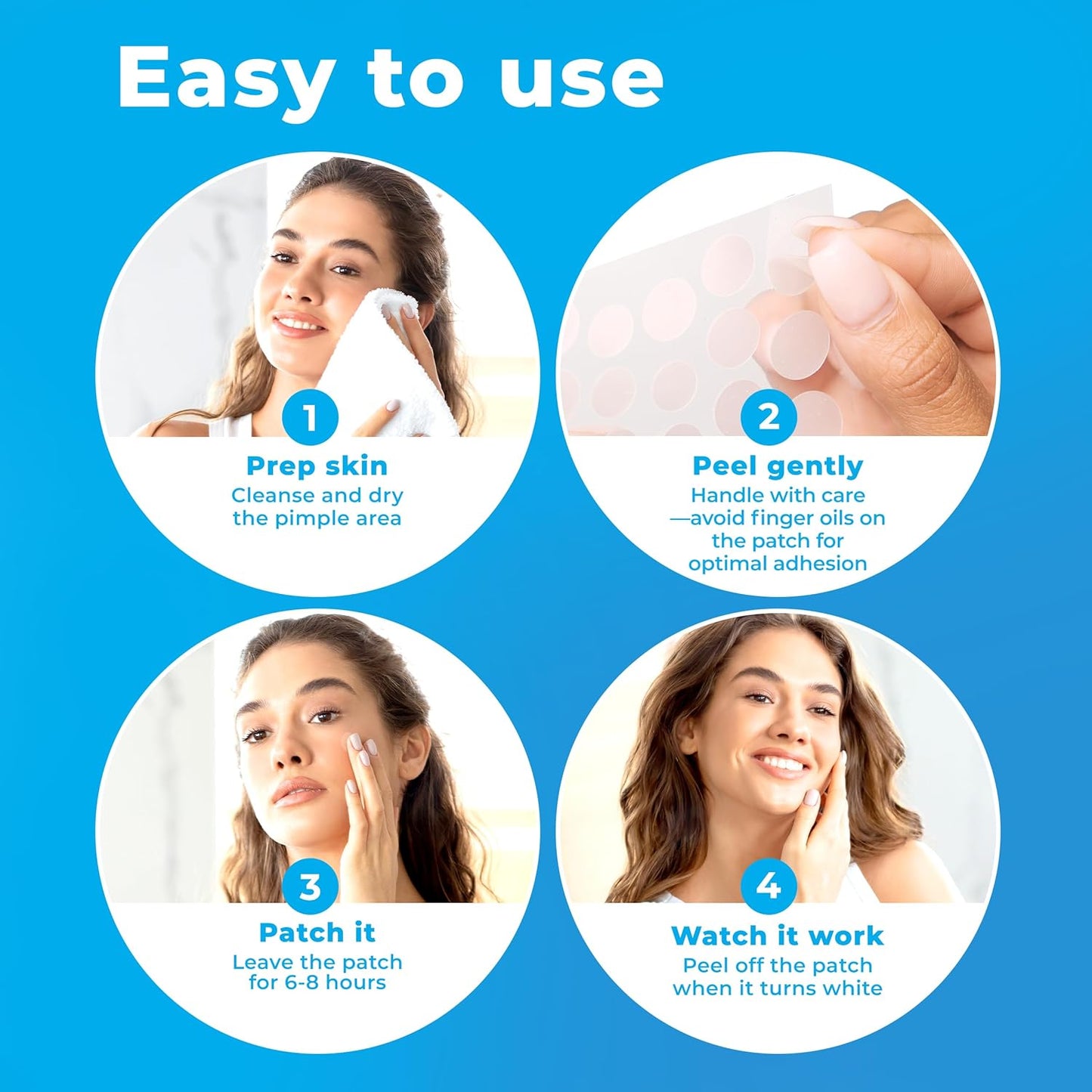 Pimple Patches for Face (240 Patches), Hydrocolloid Acne Patches with Tea Tree Oil, Pimple Stickers - Acne Pimple Patches For Face - Zit Patches