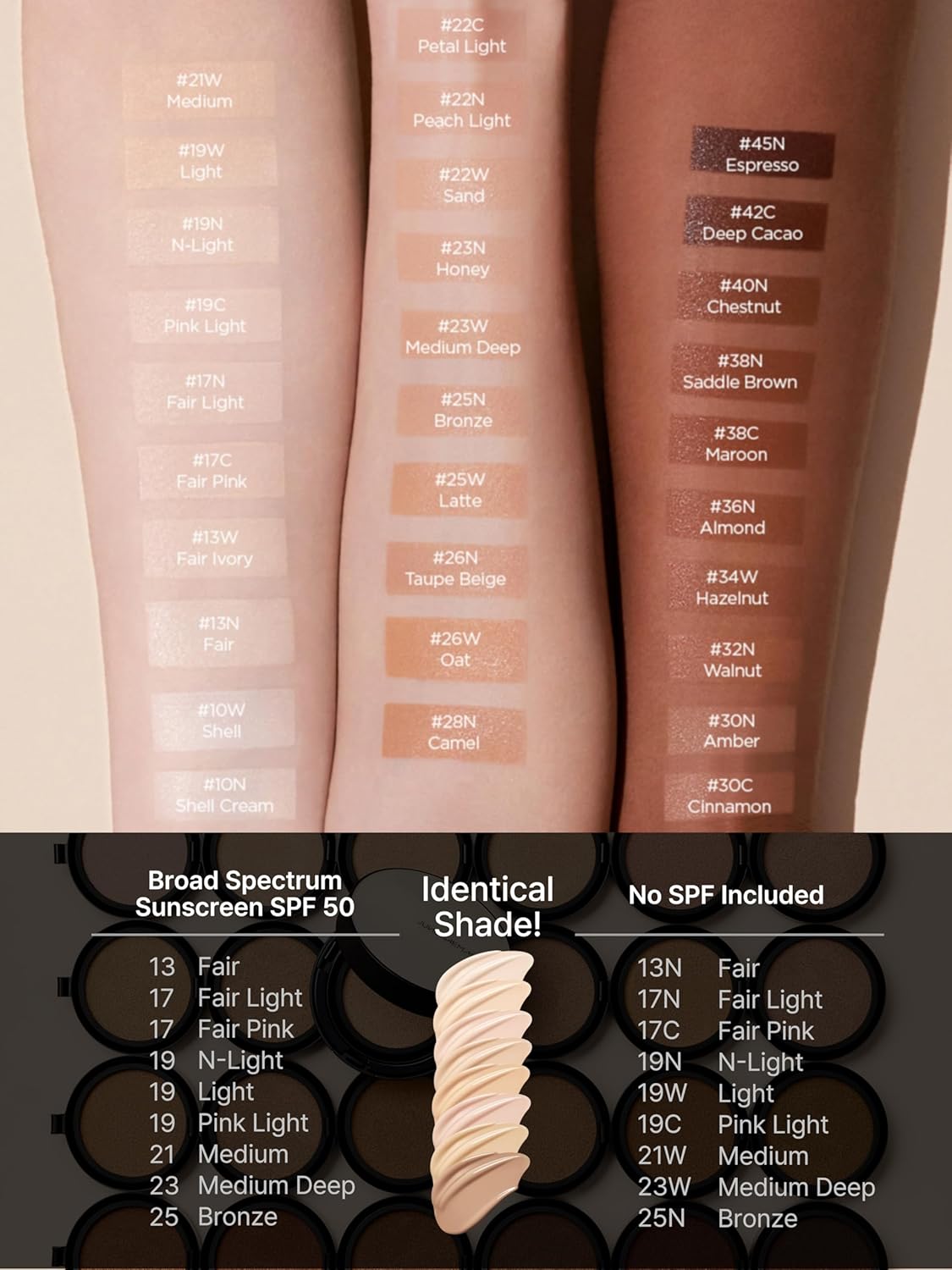 JUNG SAEM MOOL Essential Skin Nuder Cushion 25 Bronze 0.49 Fl Oz (Refill Only, SPF 50 Broad Spectrum) | Natural Radiant Finish, Lightweight Hydration, Korean Cushion Foundation