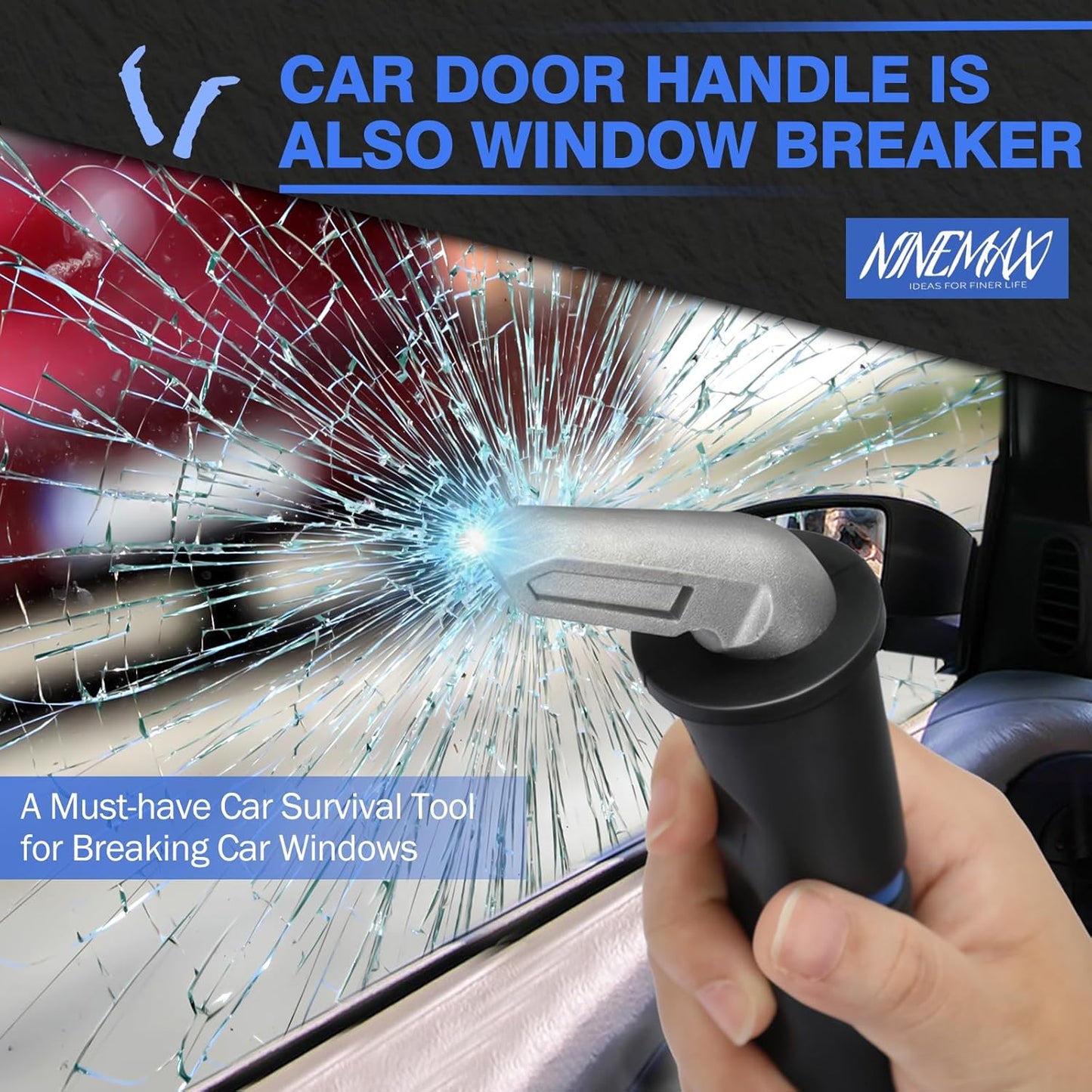 Car Door Handle for Elderly Car Handle Assist Support, Auto Grab Handles, Portable Car Door Cane for Seniors, Handicap (1 pc with Strap)