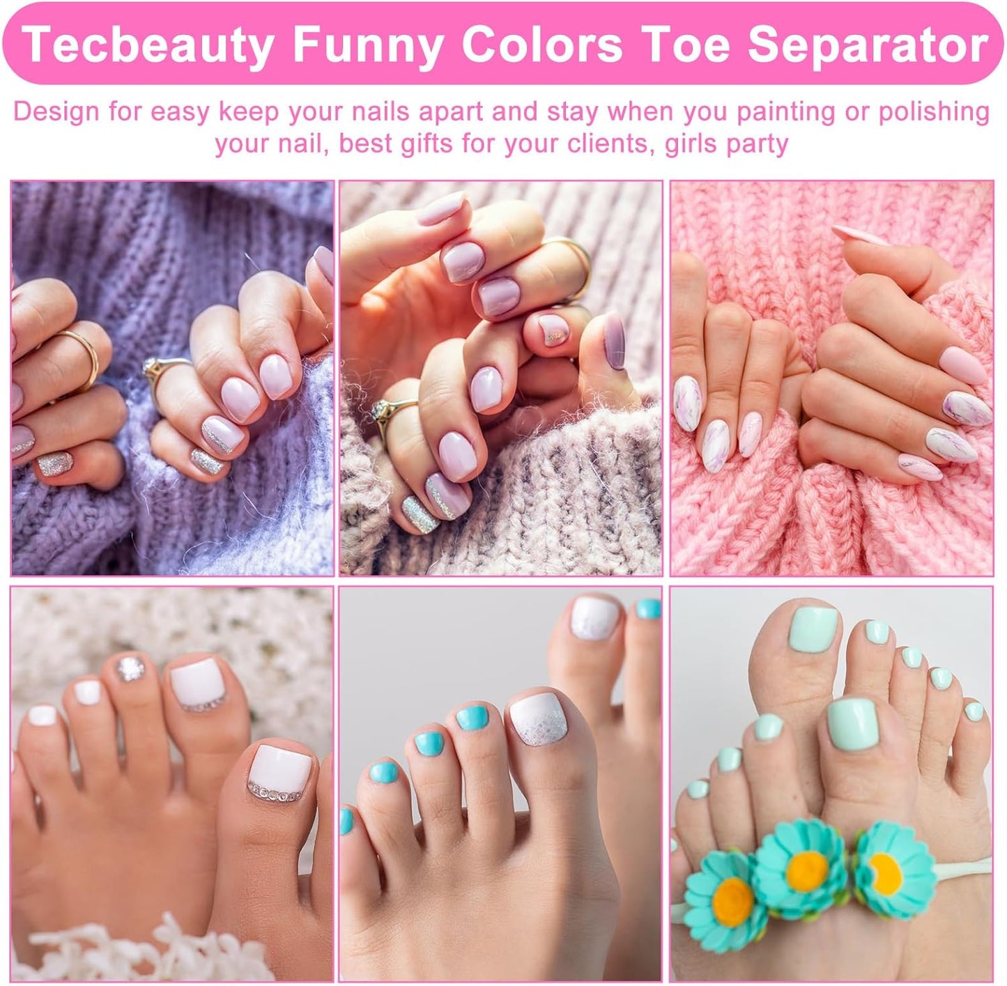 400 Pcs (200 Pairs) Toe Separators Pedicure Tool Kit Soft Toe Spacers for Pedicures Spreaders Finger Dividers for Women Men Feet Nail Toenails Art Painting Polish Spa(White)