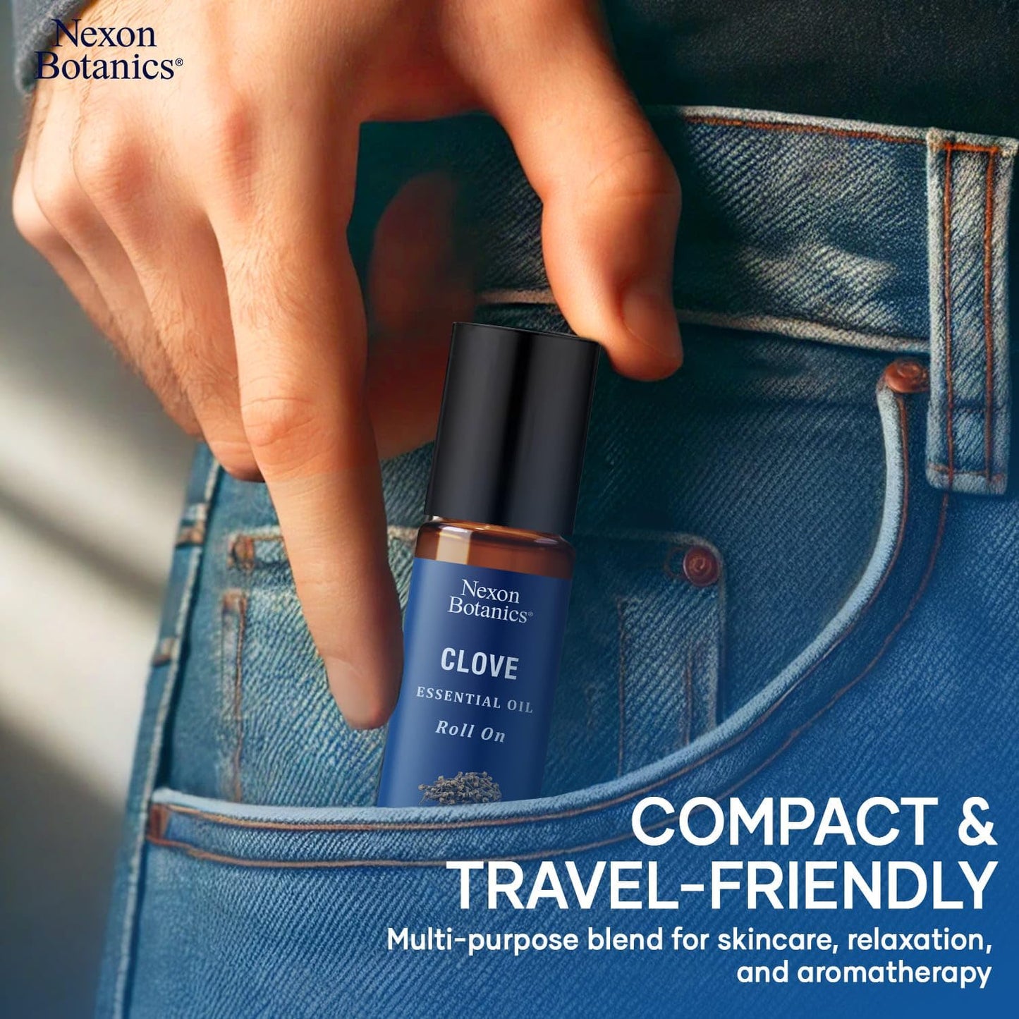 Clove Essential Oil Roll On 10 ml - Pre-Diluted Roller for Skin, Teeth & Aromatherapy - Ready to Use - Made from Pure Natural Oils - Nexon Botanics