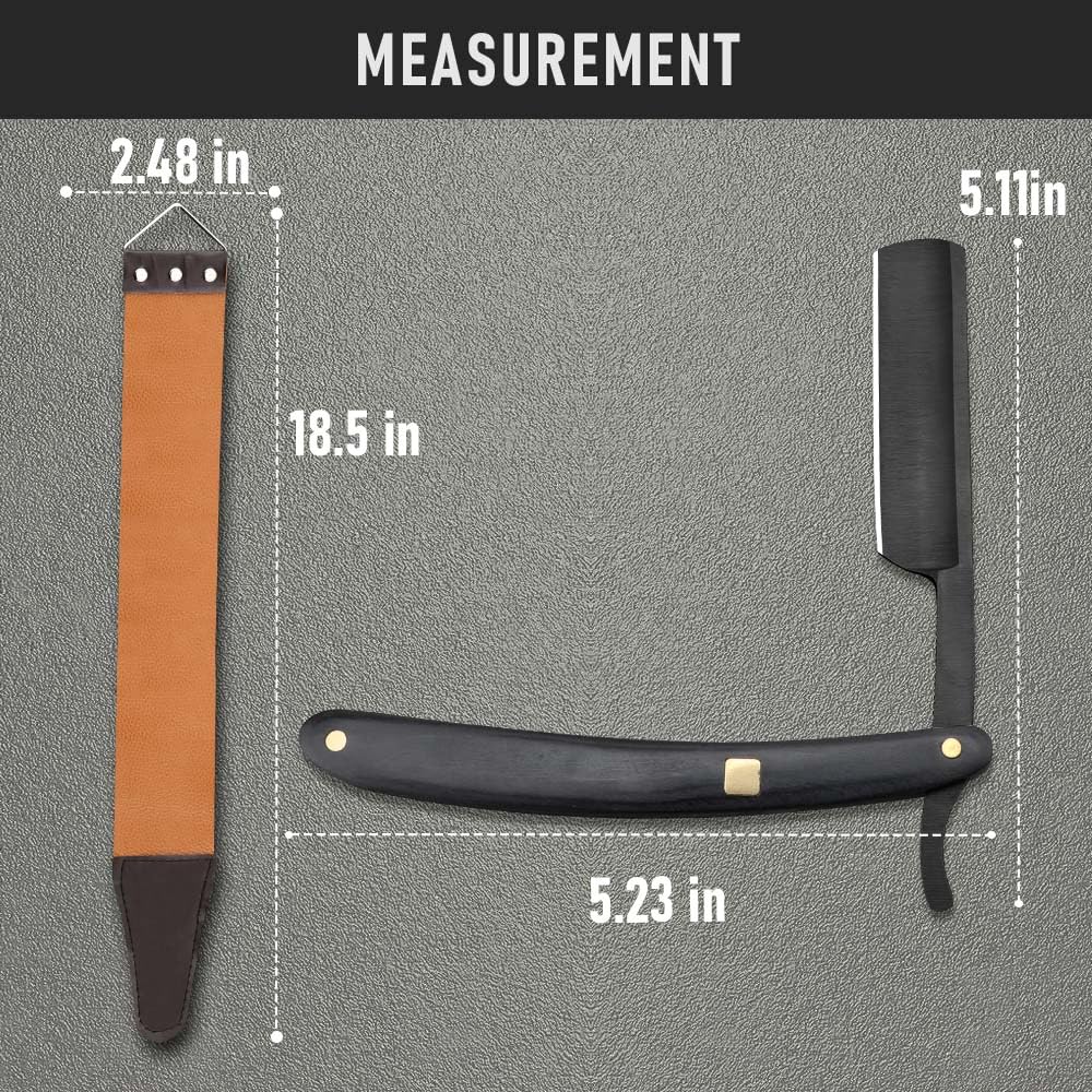 Premium Stainless Steel Shaver Razor with Shaving Strop for Men,Professional Straight Edge Barber Razor,Straight razors for men, Home & Salon Grooming Using (NO.189)