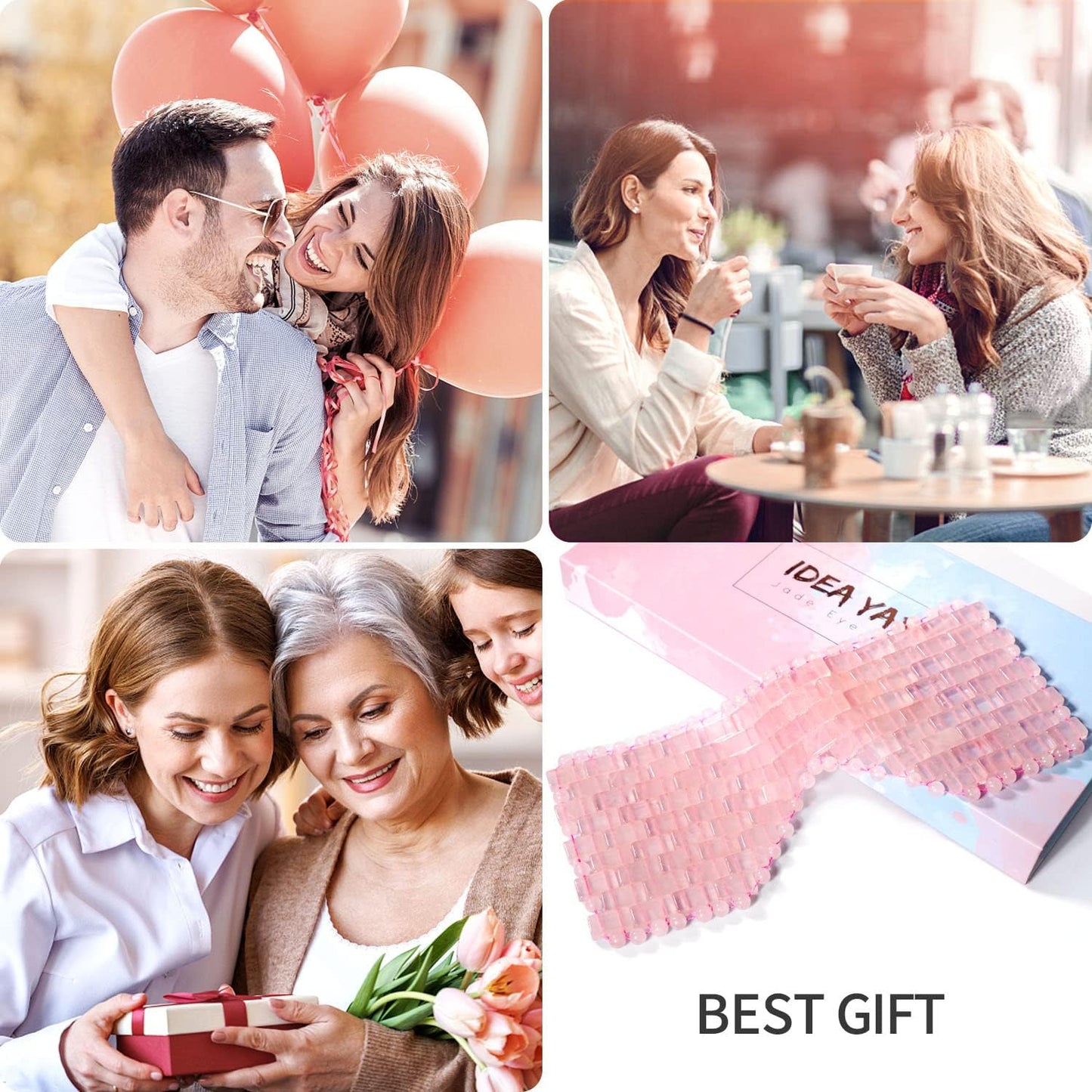 Jade Eye Mask Clear Quartz Cooling Jade Sleep Eye Mask 100% All Natural Soothe Stone Eye Mask