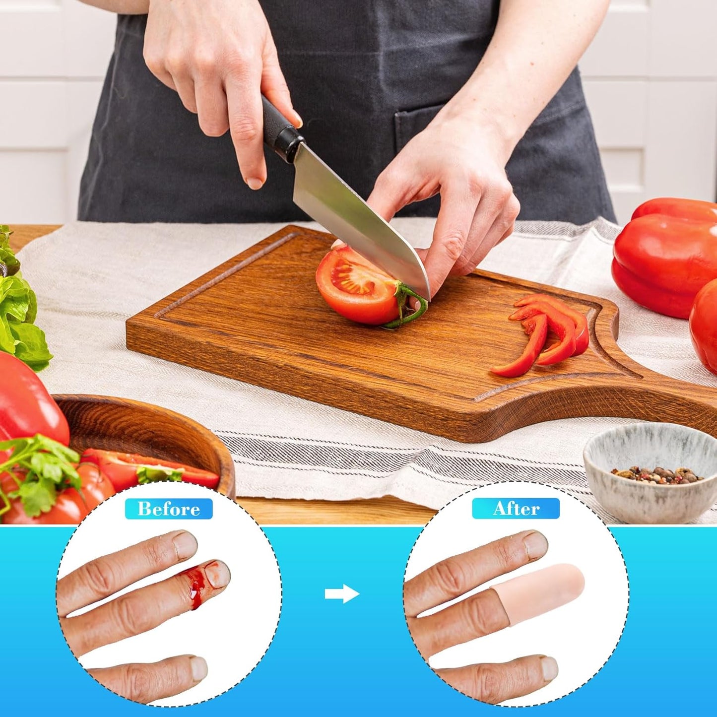 ANCIRS 10pcs Gel Finger Support Protector Caps Gloves, Gel Finger Cots/Covers, Silicone Fingertips for Hands Cracking, Eczema Skin, Trigger Finger Arthritis Pain Relief