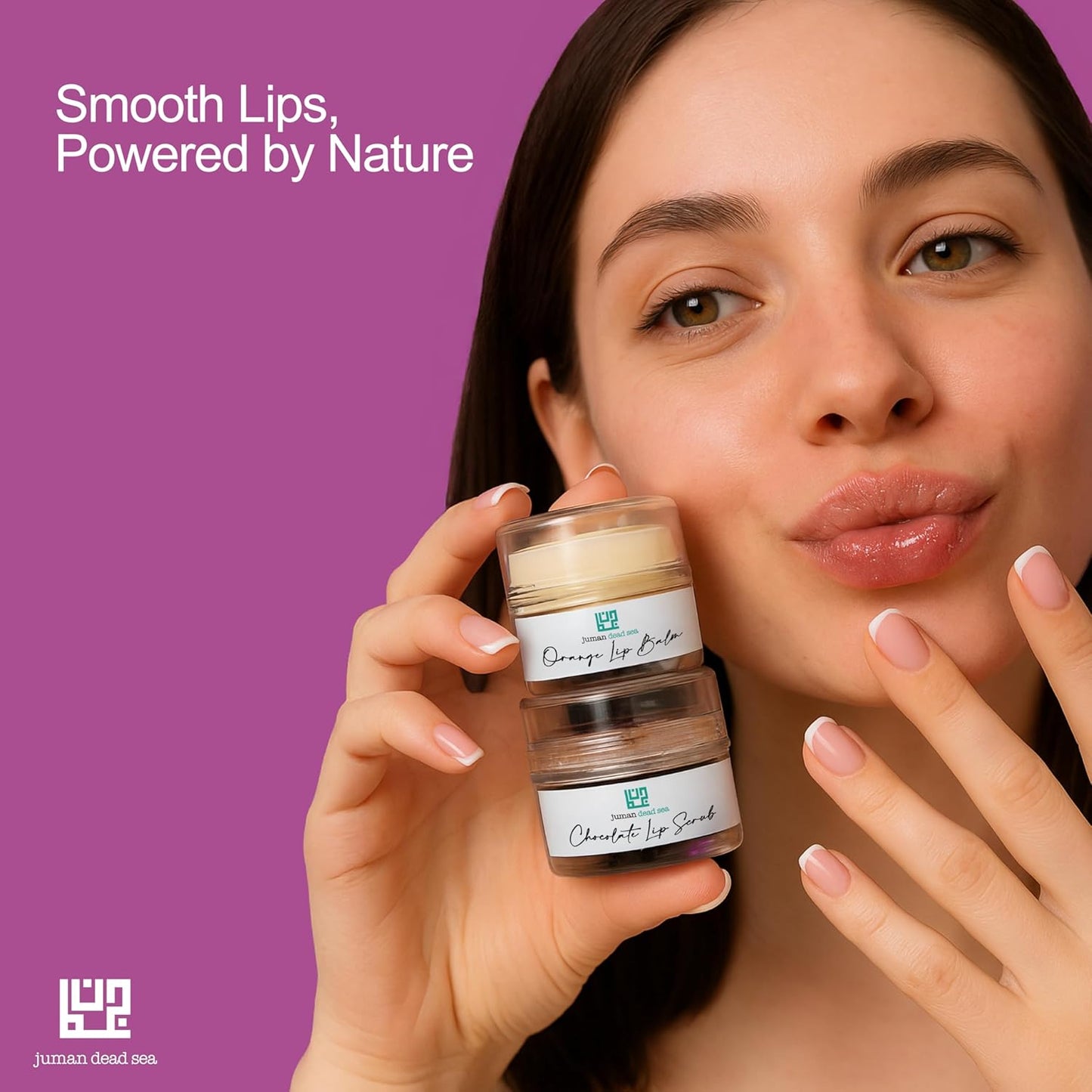 Juman Dead Sea Minerals Lip Care Set | Hydrating Lip Balm & Scrub | Orange & Chocolate | For Chapped & Dry Lips | Dorm Essentials | Vegan | SLS & Paraben-Free | Great as a Gift